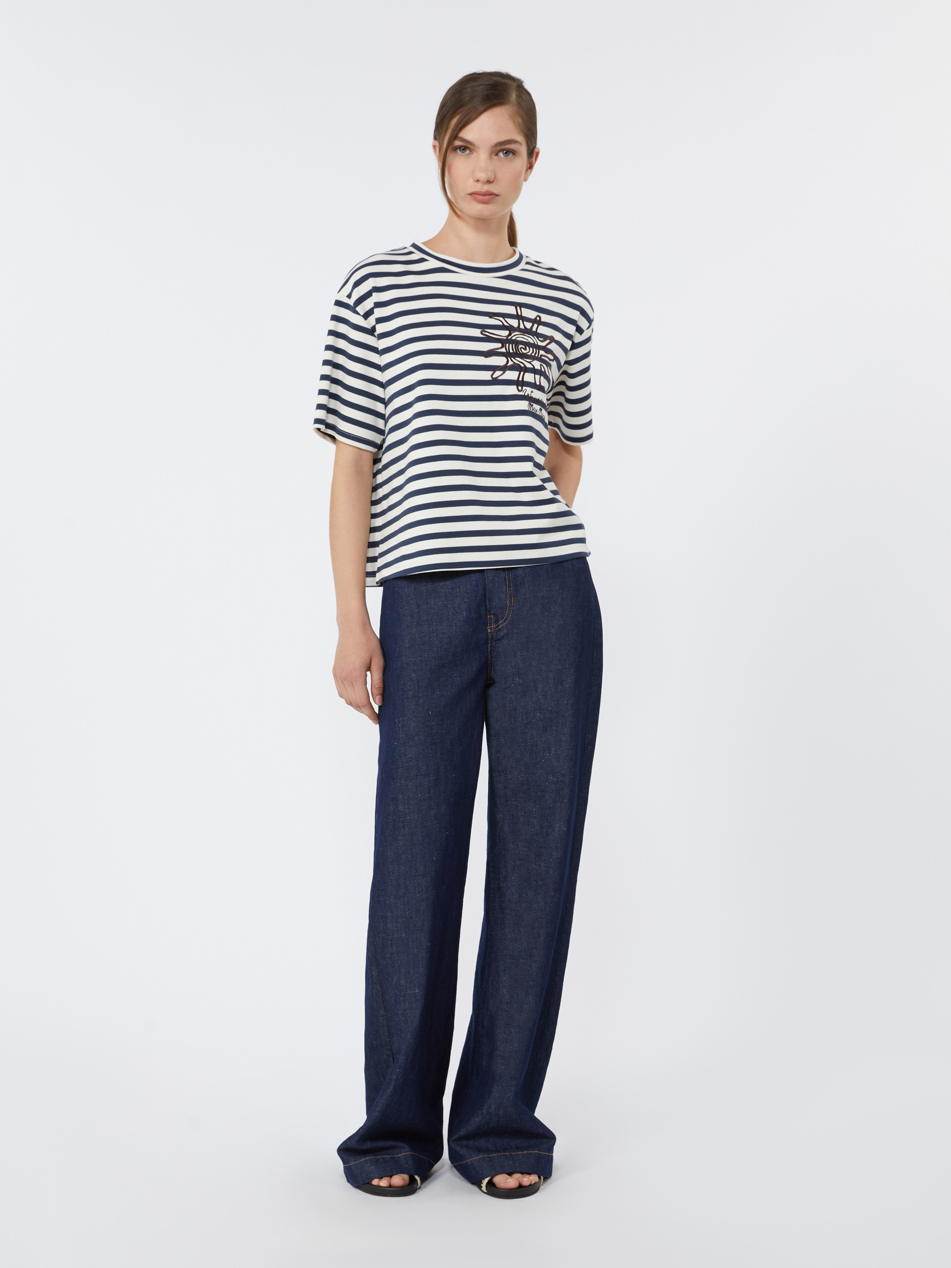 Printed cotton jersey T-shirt - NAVY - Weekend Max Mara