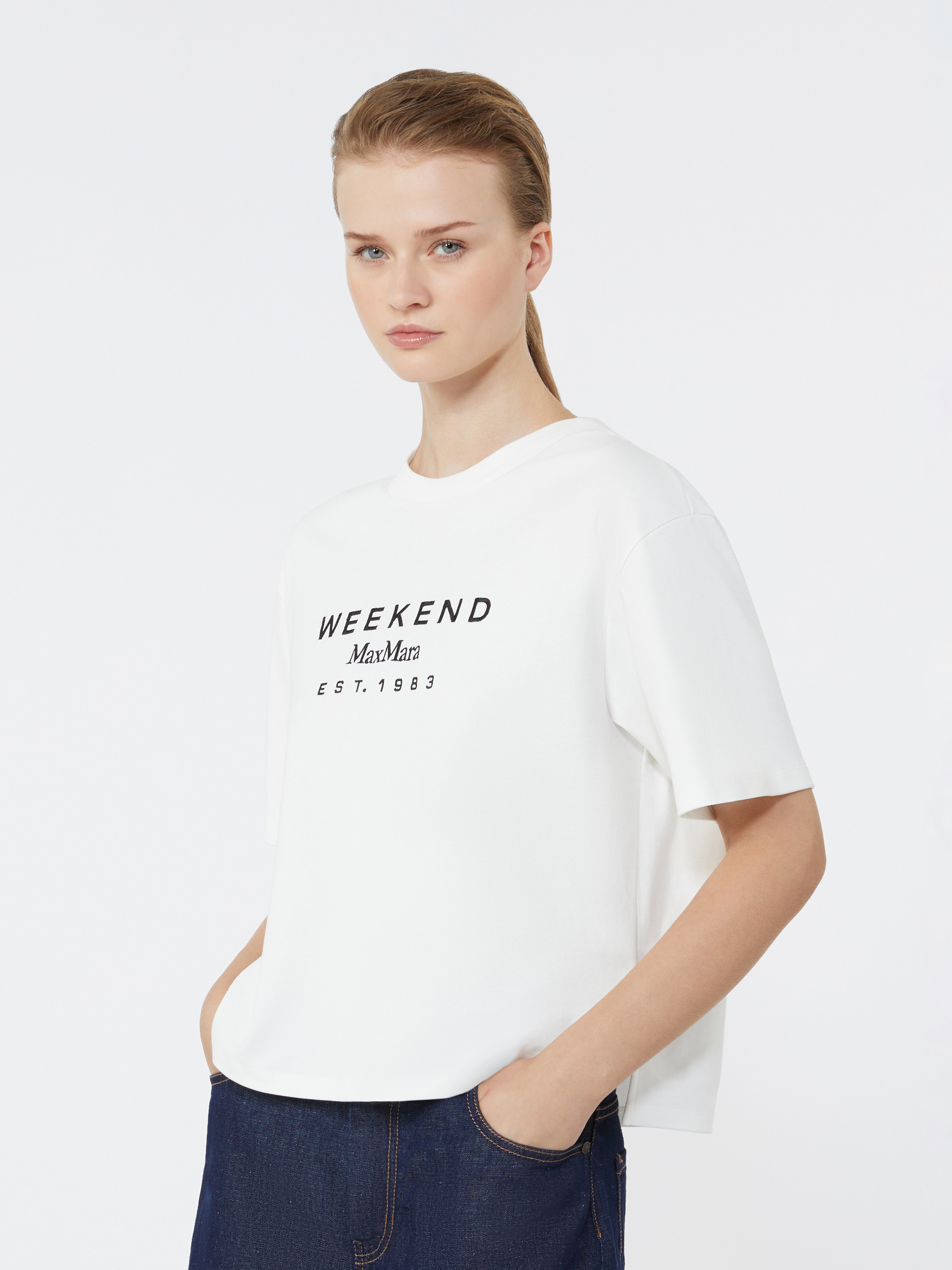 Printed cotton jersey T-shirt - Weekend Max Mara - 4