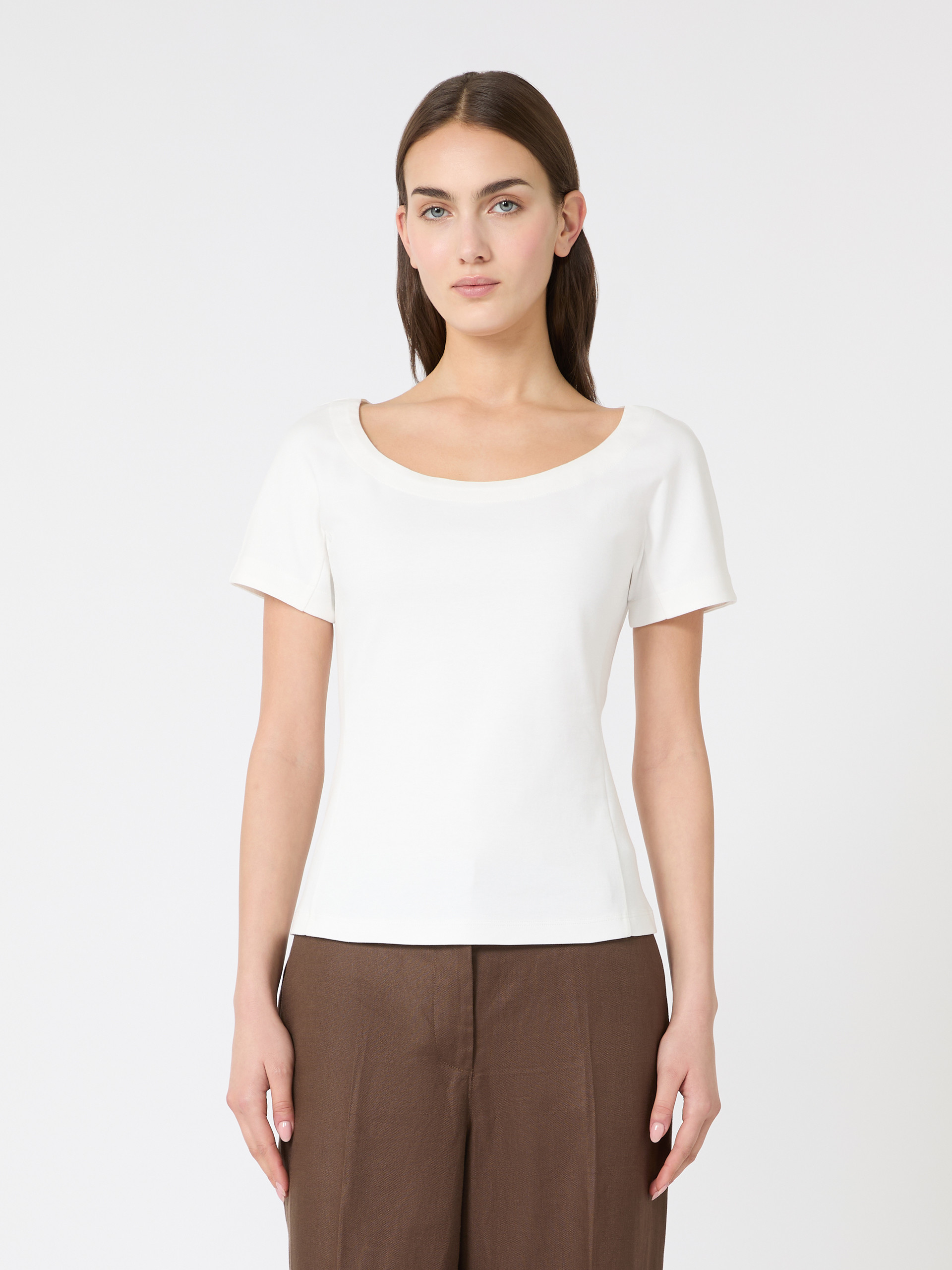Fitted jersey top - WHITE - Weekend Max Mara - 2