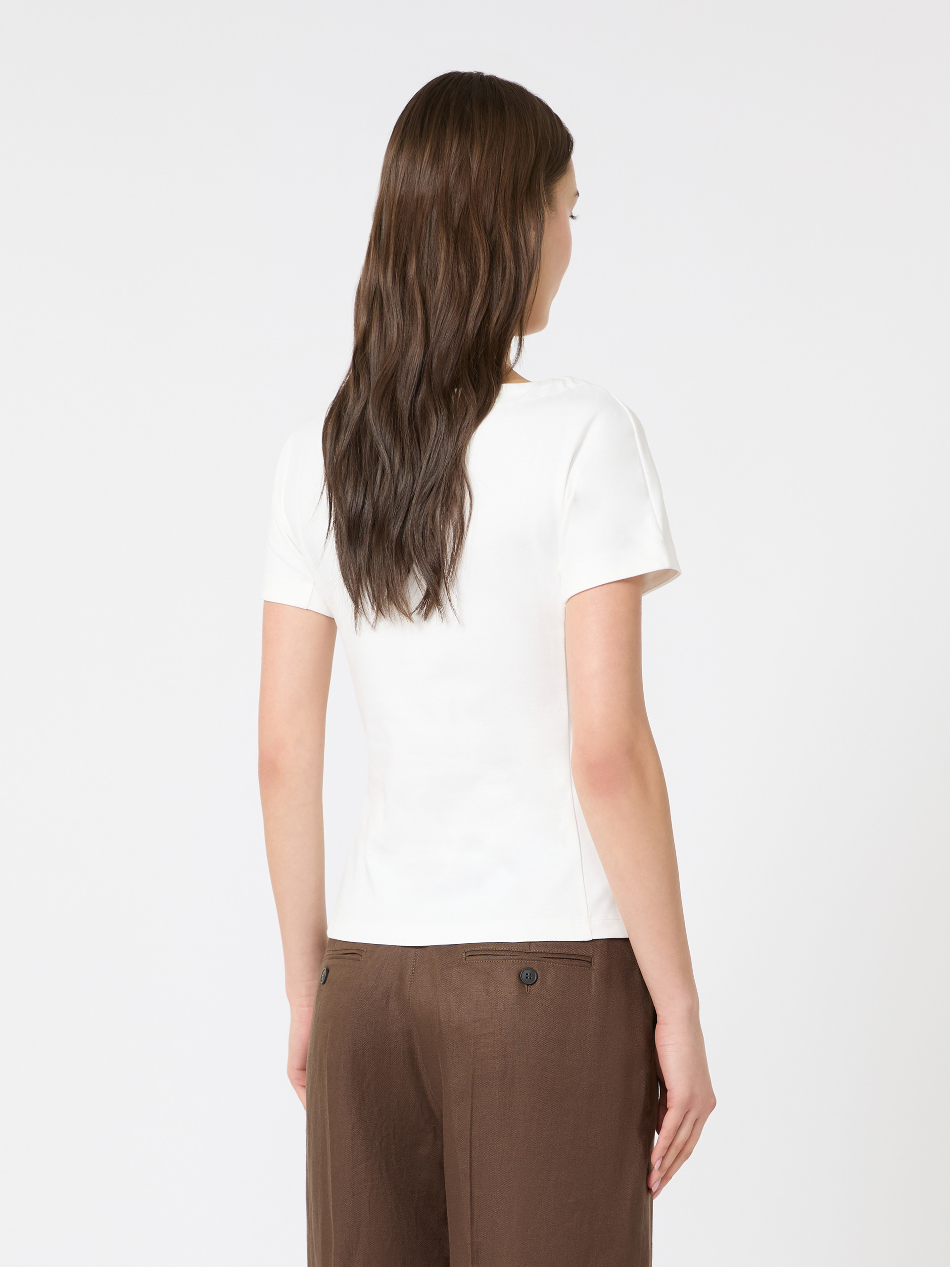 Fitted jersey top - WHITE - Weekend Max Mara - 3