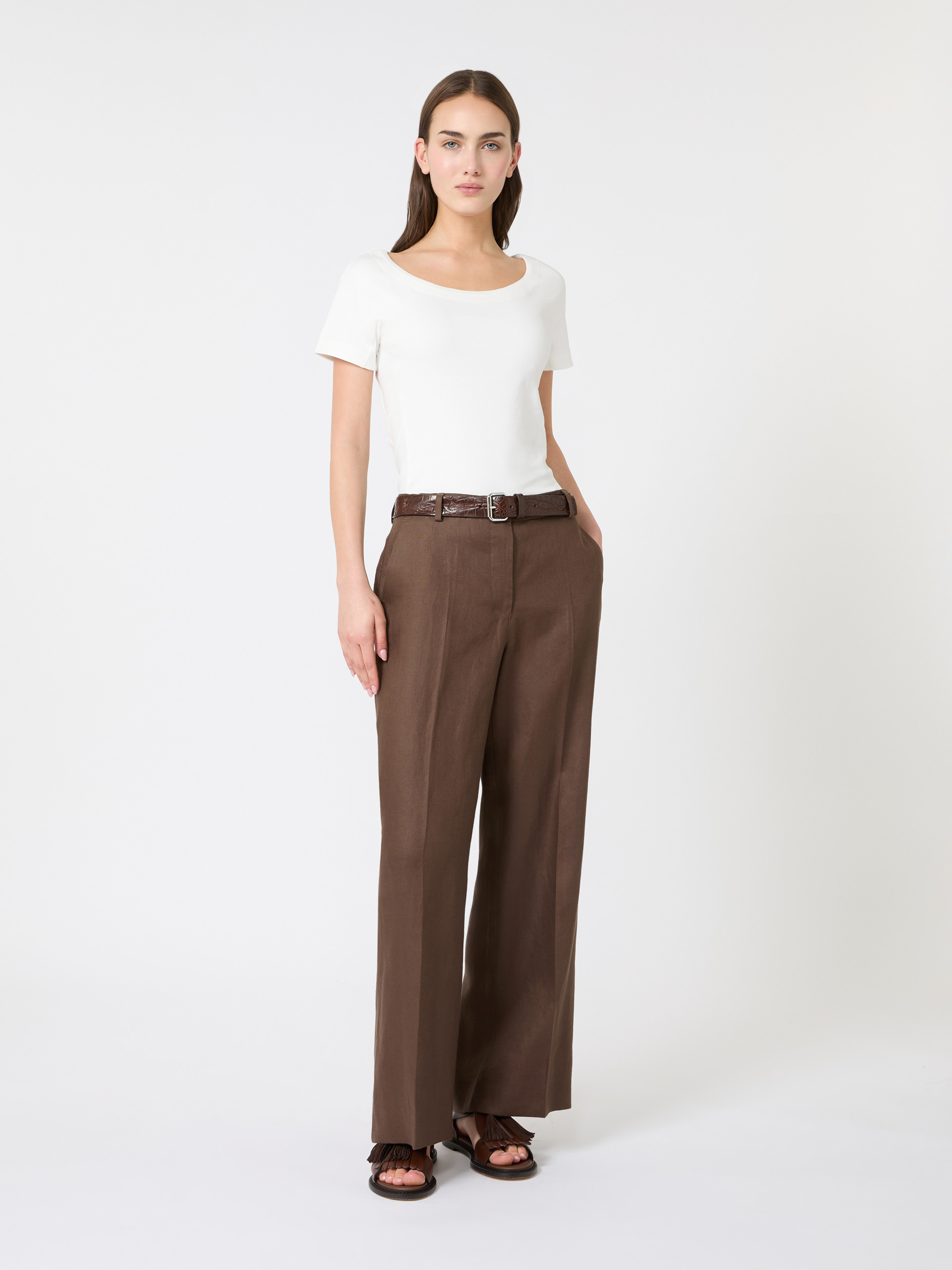 Fitted jersey top - WHITE - Weekend Max Mara