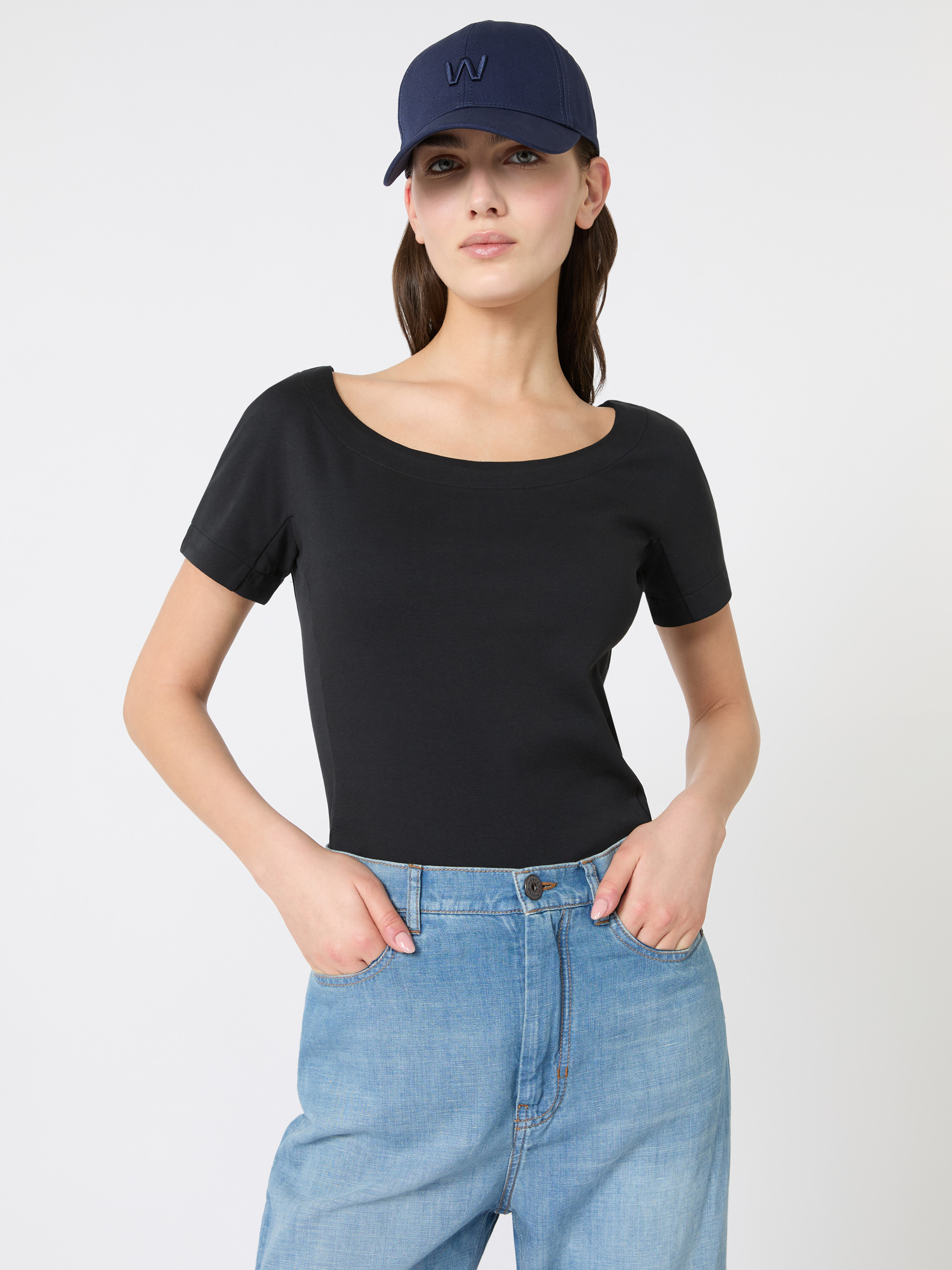 Fitted jersey top - BLACK - Weekend Max Mara - 4