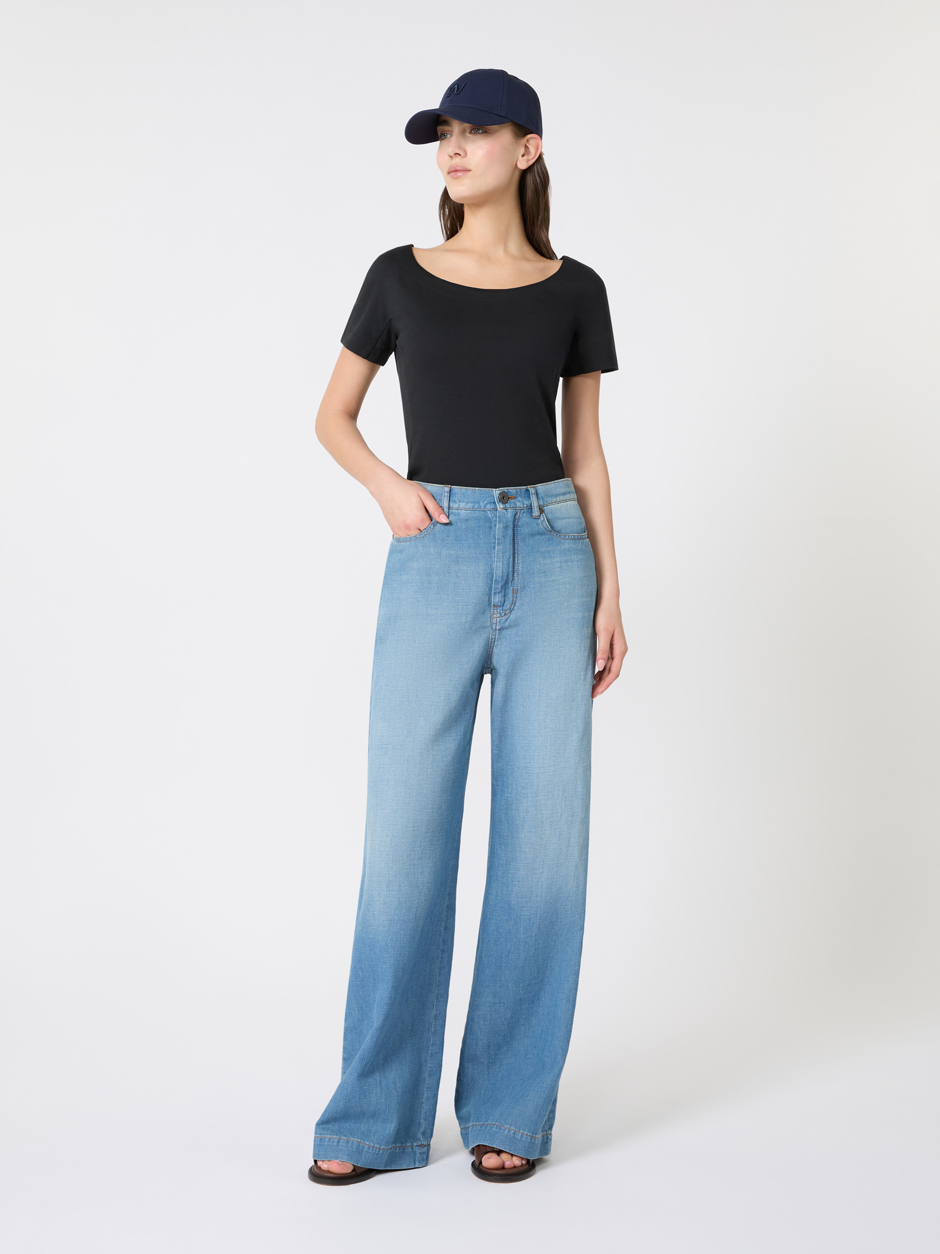 Fitted jersey top - BLACK - Weekend Max Mara