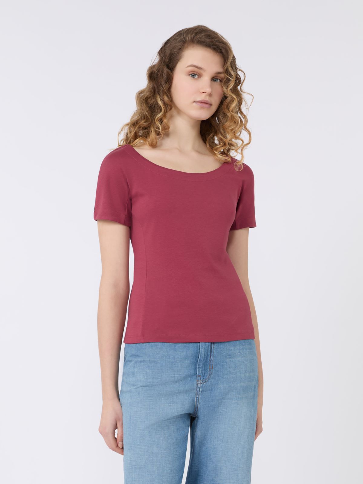Fitted jersey top - CHERRY - Weekend - 2