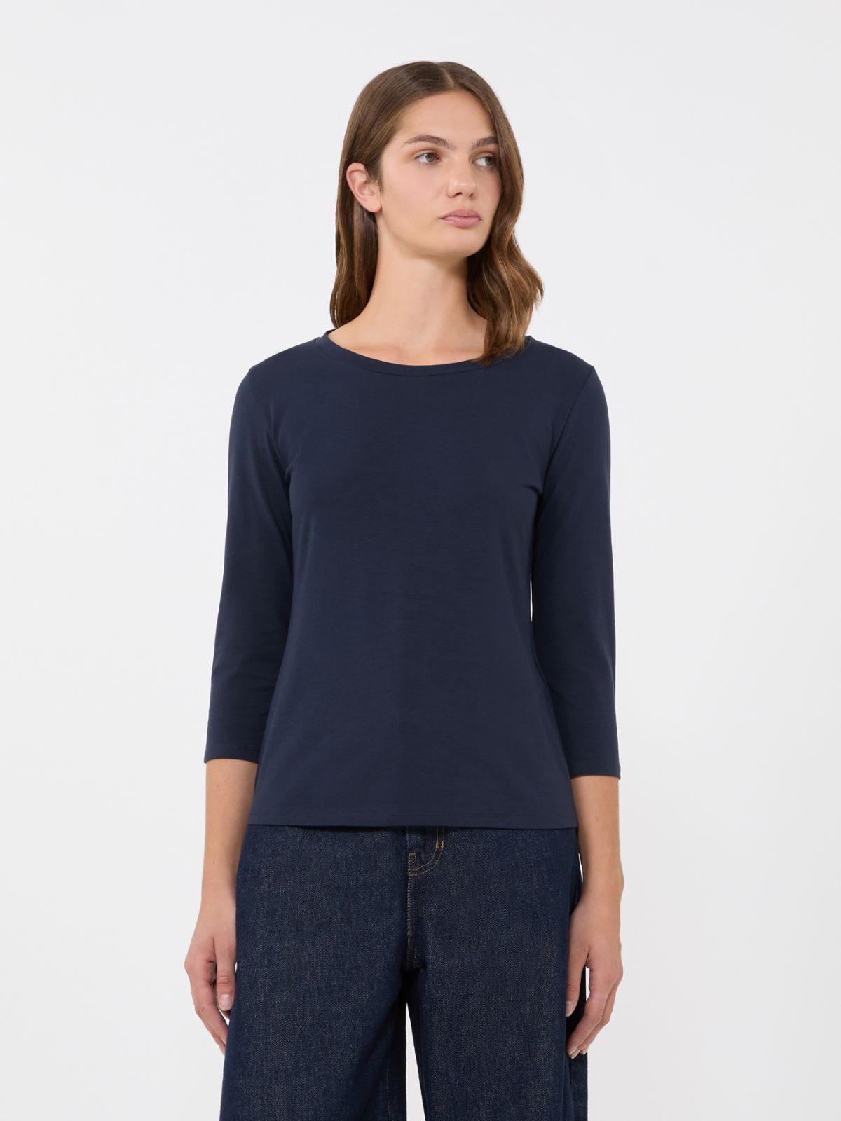 Stretch cotton T-shirt - NAVY - Weekend - 2