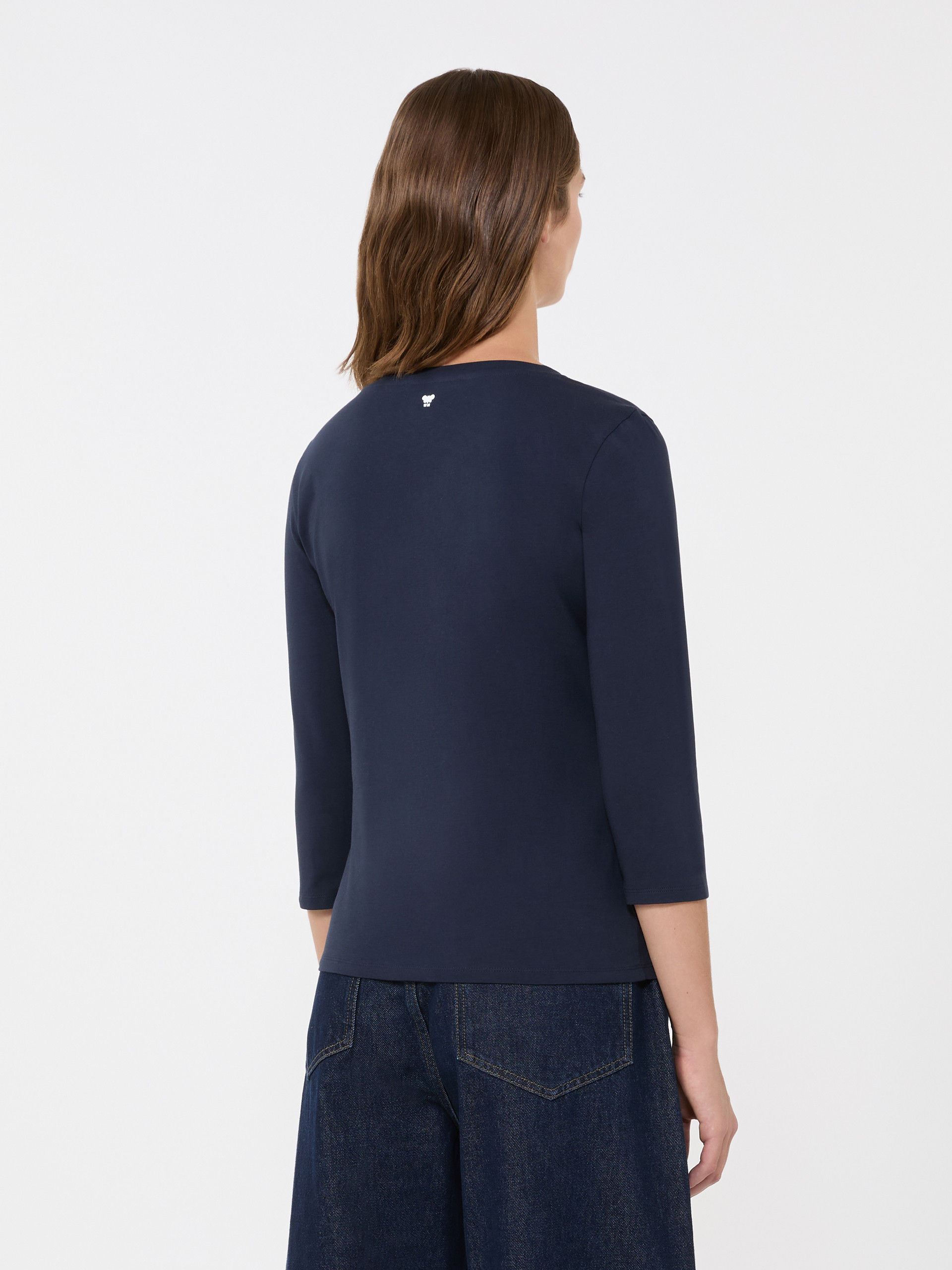 T-shirt in cotone stretch - BLU - Weekend Max Mara - 3