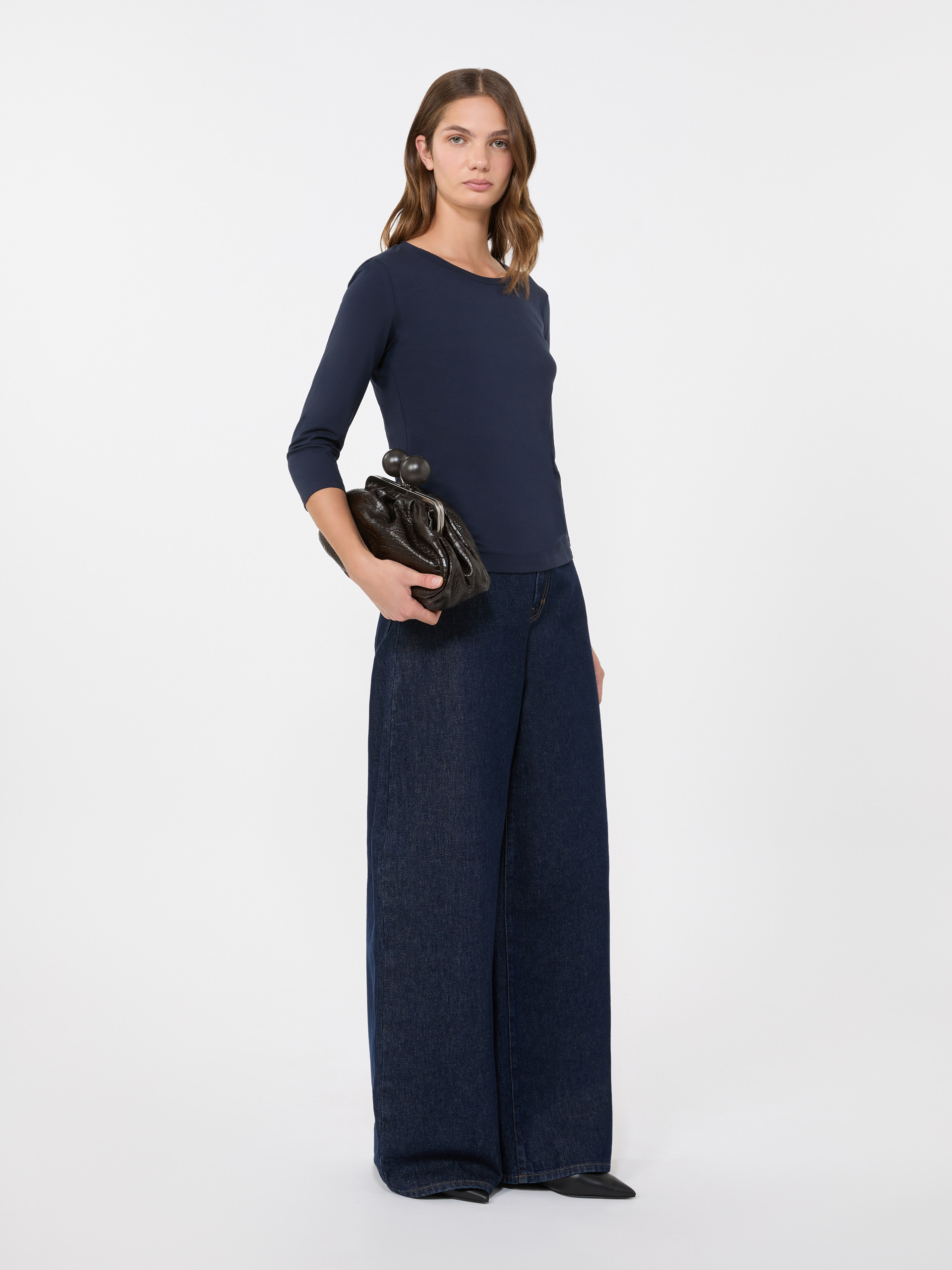 T-shirt in cotone stretch - BLU - Weekend Max Mara