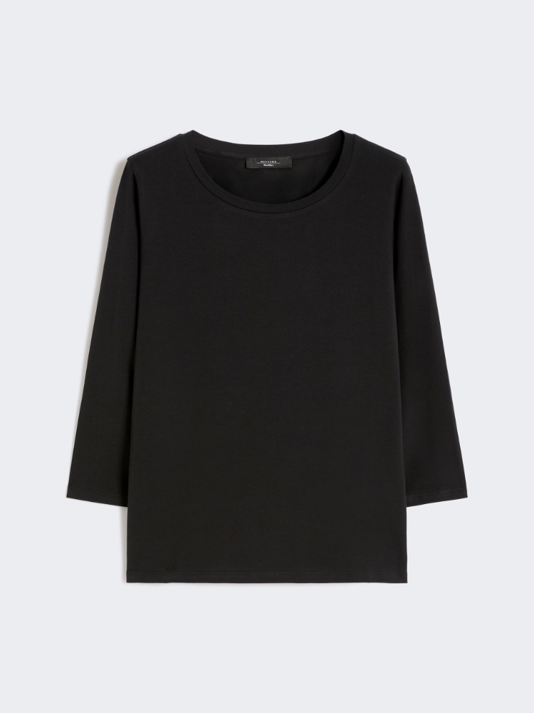 Stretch cotton T-shirt - BLACK - Weekend - 7