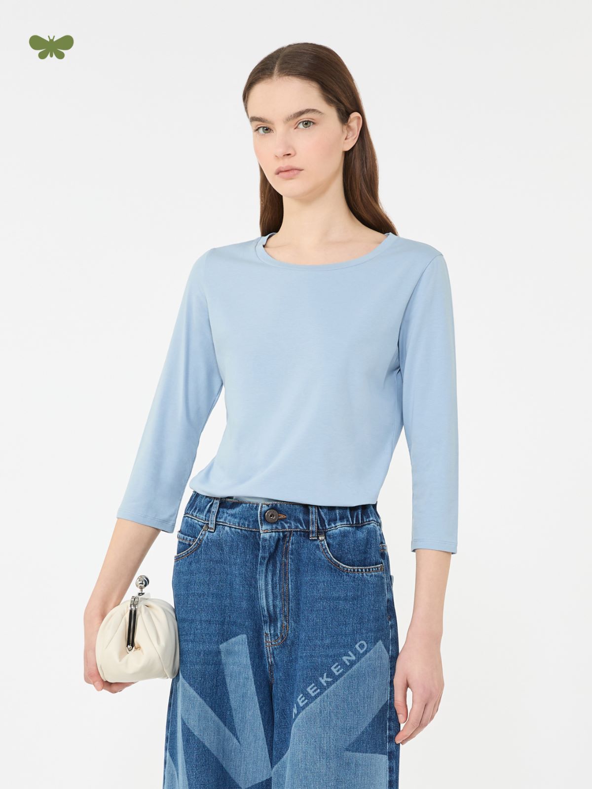 Stretch cotton T-shirt - LIGHT BLUE - Weekend - 4