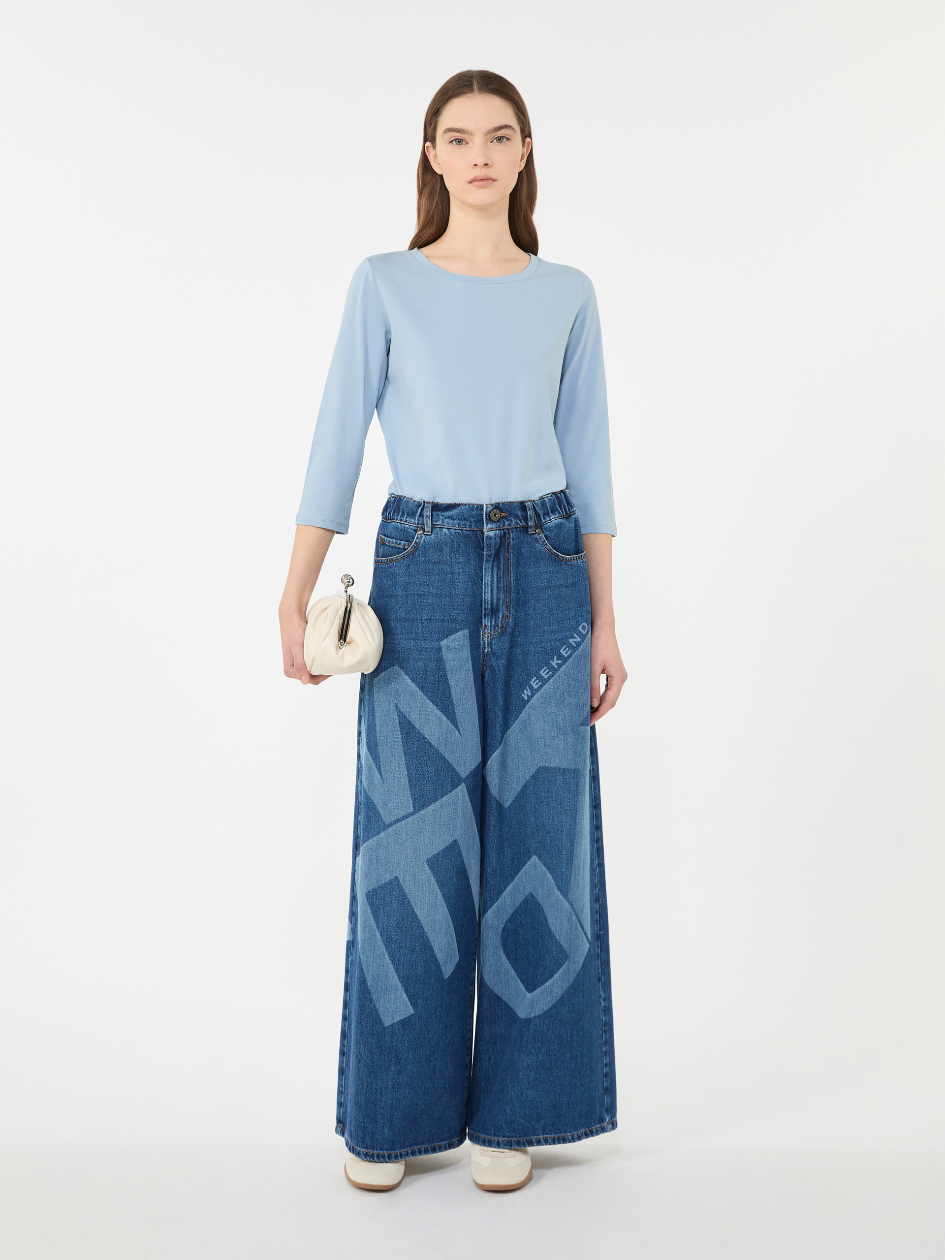 Stretch cotton T-shirt - LIGHT BLUE - Weekend Max Mara