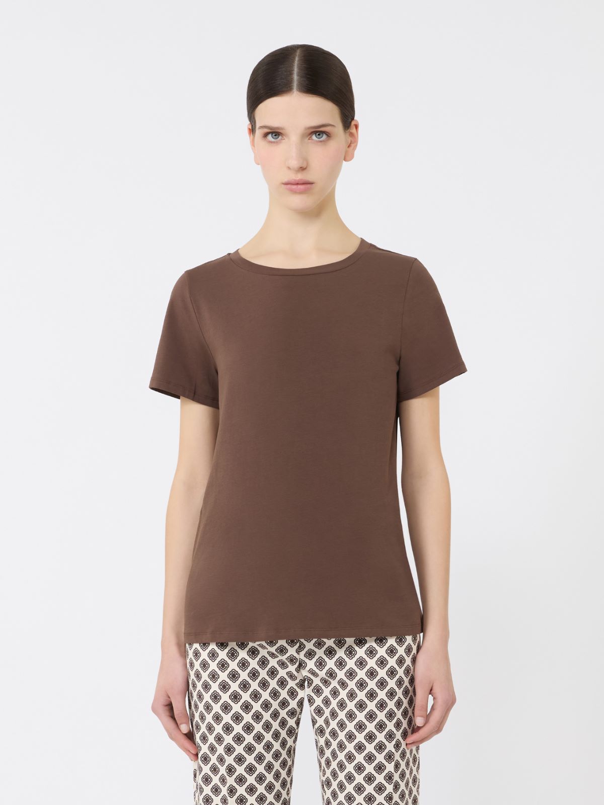 T-shirt basic in jersey stretch - CIOCCOLATO - Weekend - 2
