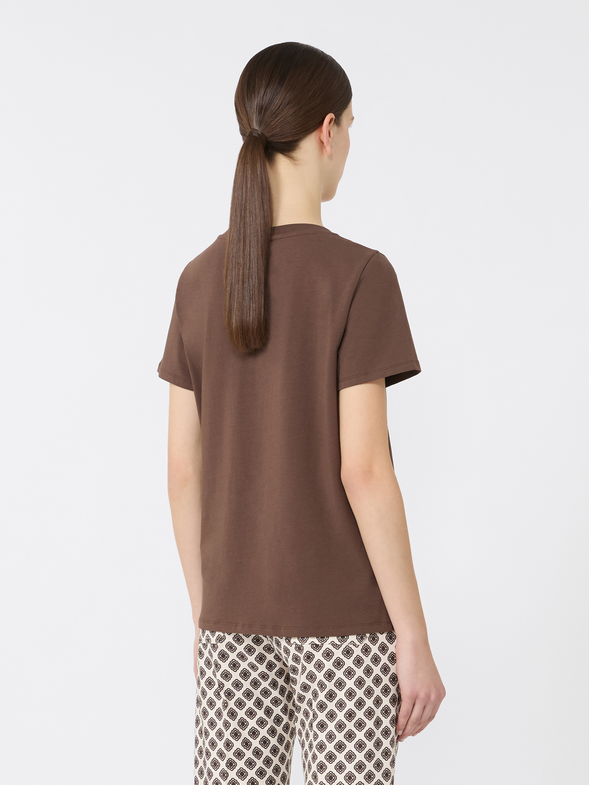 Stretch jersey basic T-shirt - CHOCOLATE - Weekend Max Mara - 3