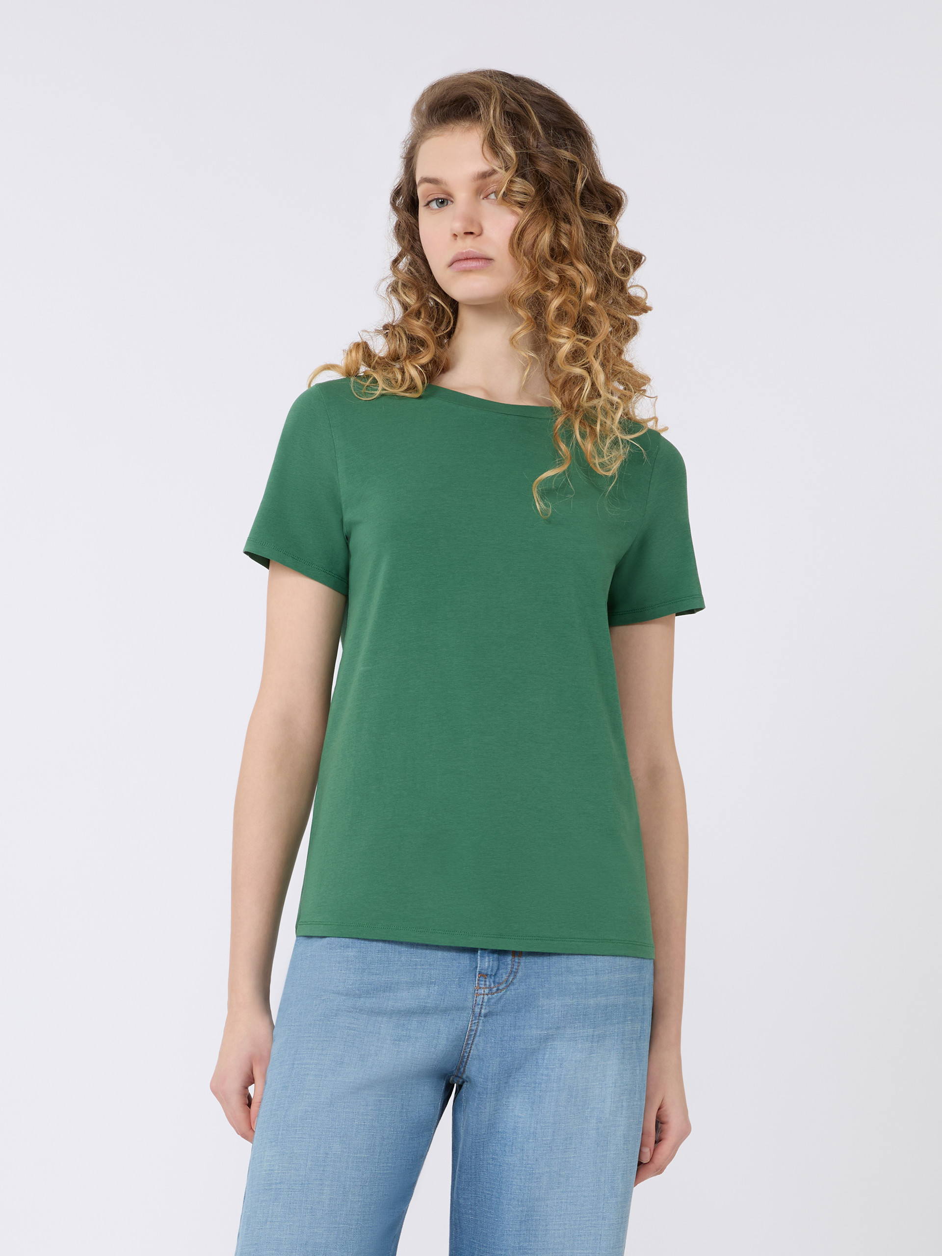 Stretch jersey basic T-shirt - GREEN - Weekend Max Mara - 2