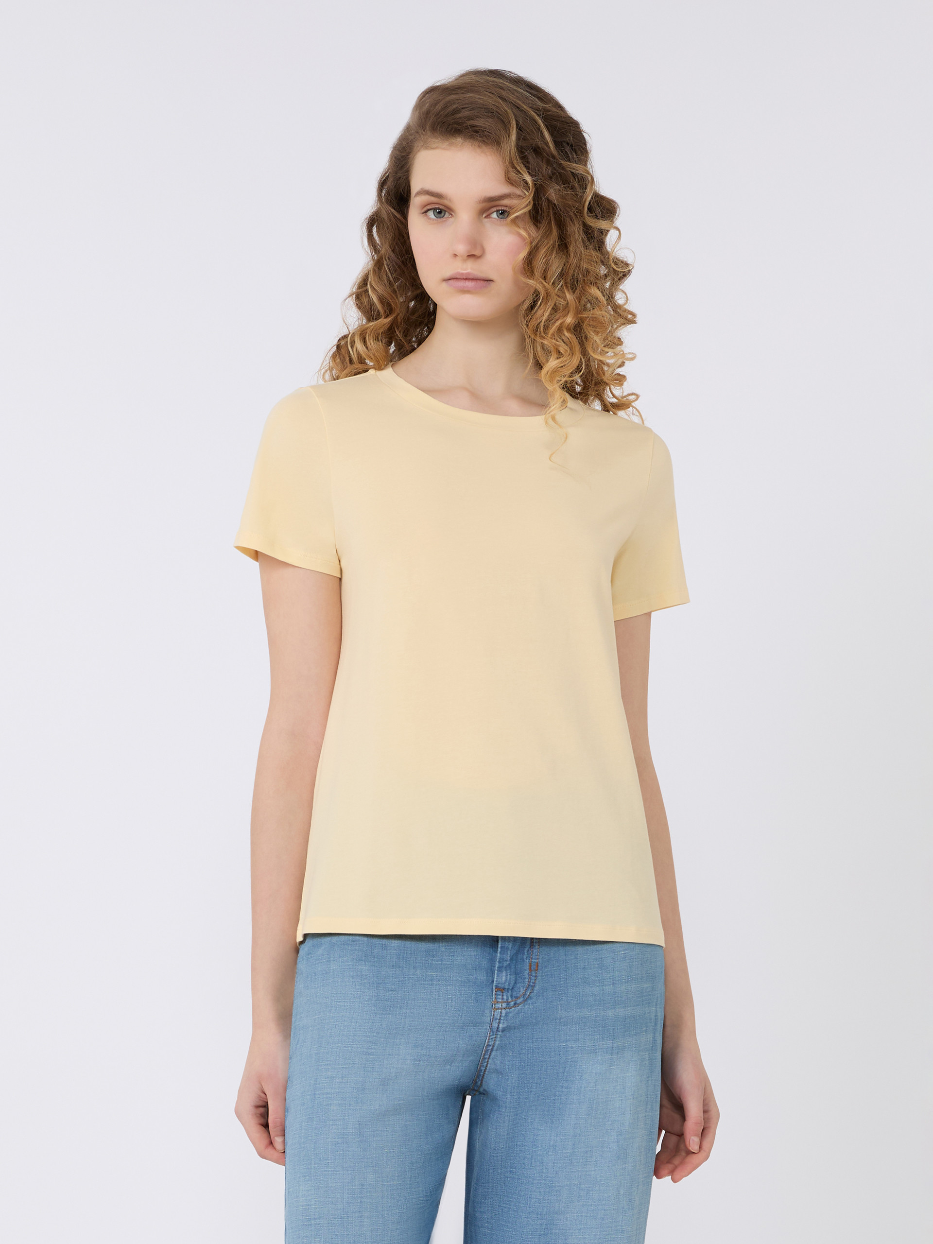 Stretch jersey basic T-shirt - LIGHT YELLOW - Weekend Max Mara - 2