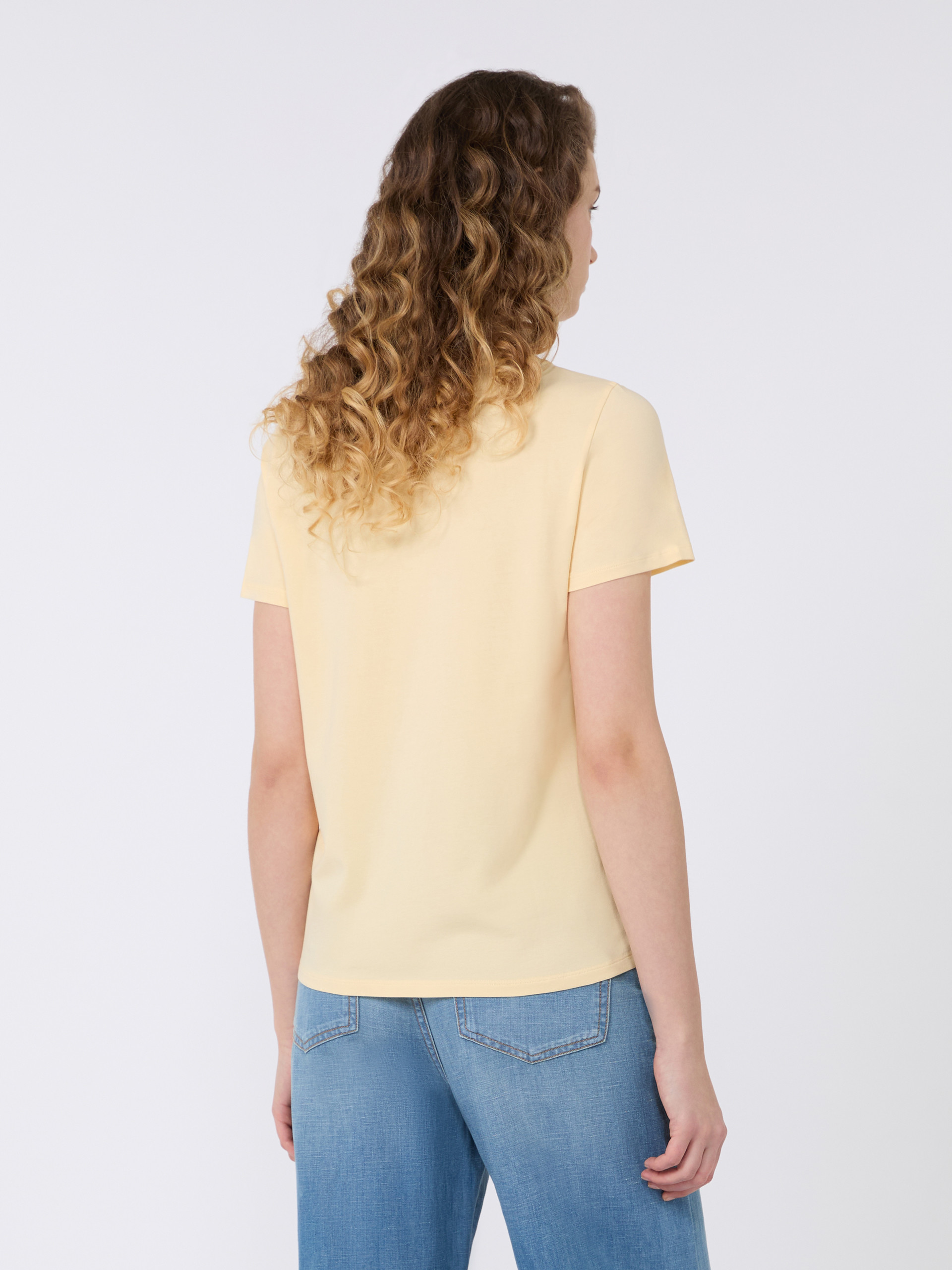 Stretch jersey basic T-shirt - LIGHT YELLOW - Weekend Max Mara - 3