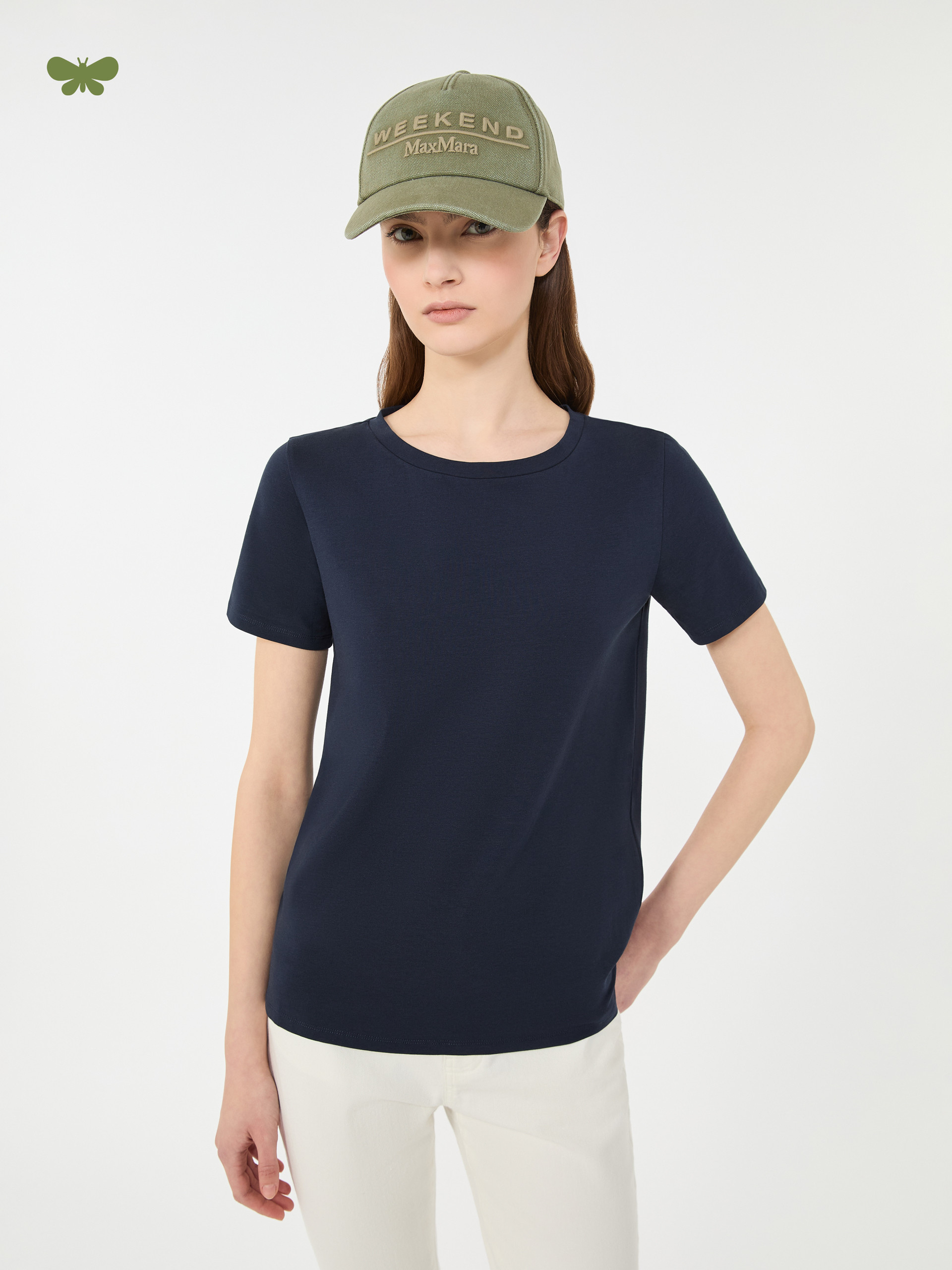 Basic cotton jersey T-shirt - NAVY - Weekend Max Mara - 4