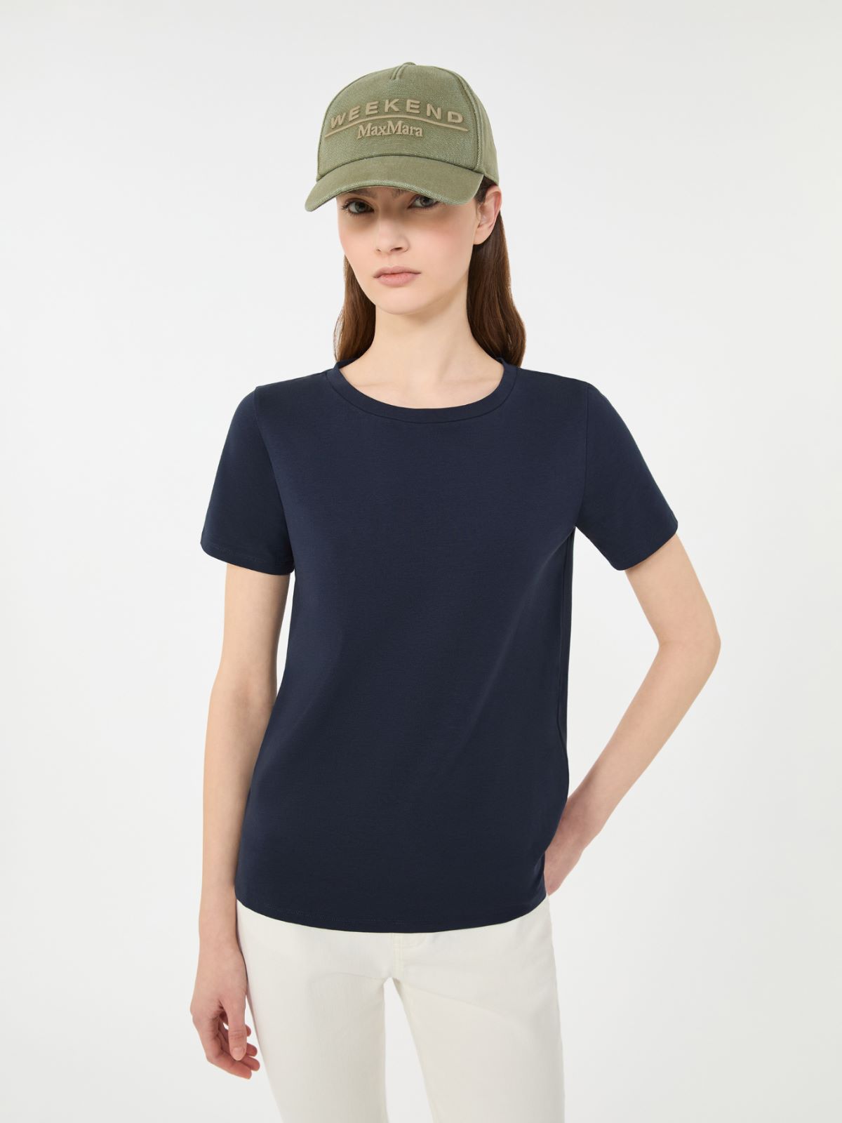 Basic cotton jersey T-shirt - NAVY - Weekend - 4