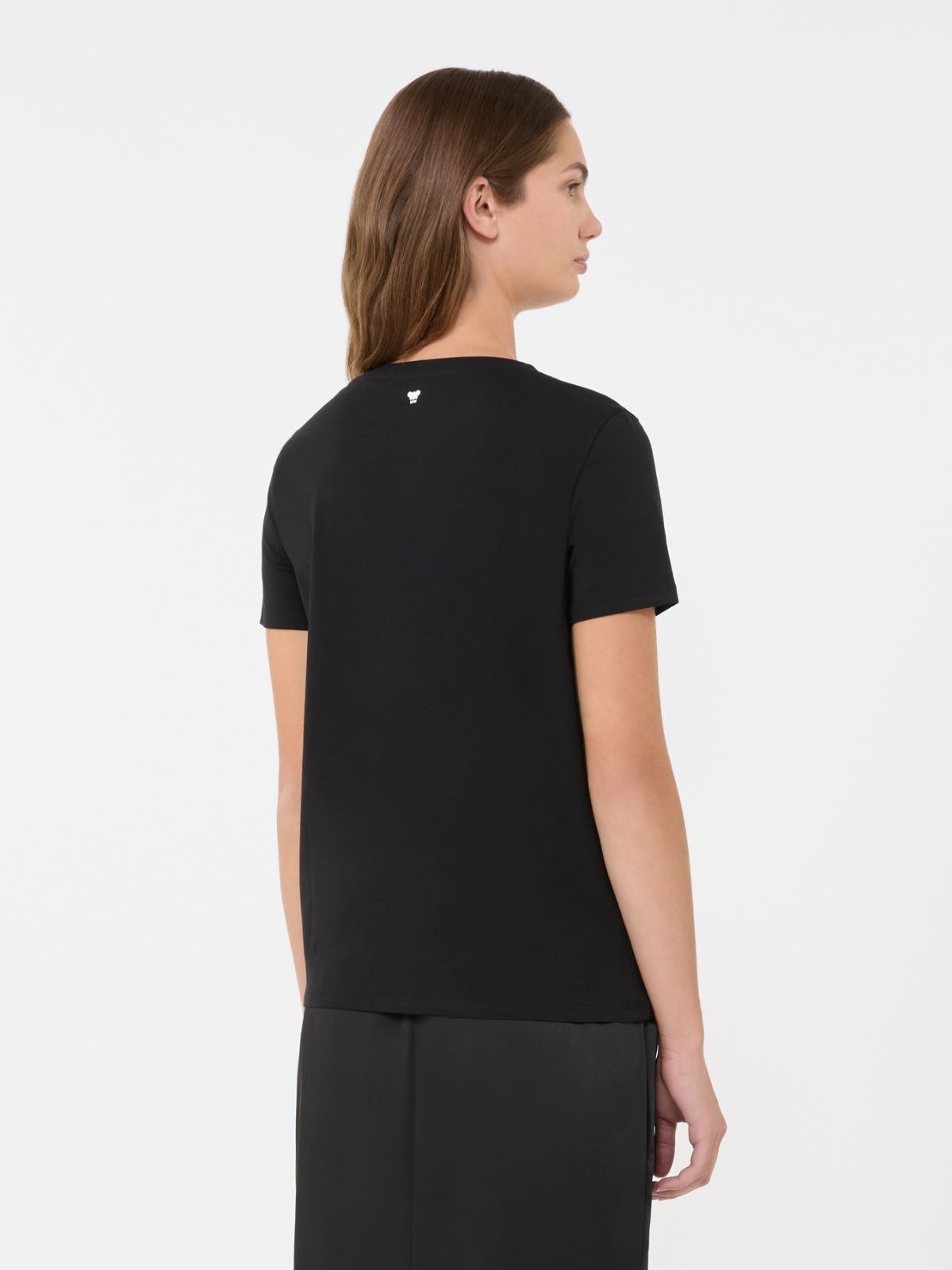 Basic cotton jersey T-shirt - BLACK - Weekend - 3
