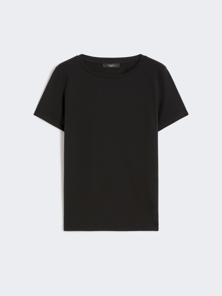 Basic cotton jersey T-shirt - BLACK - Weekend - 2