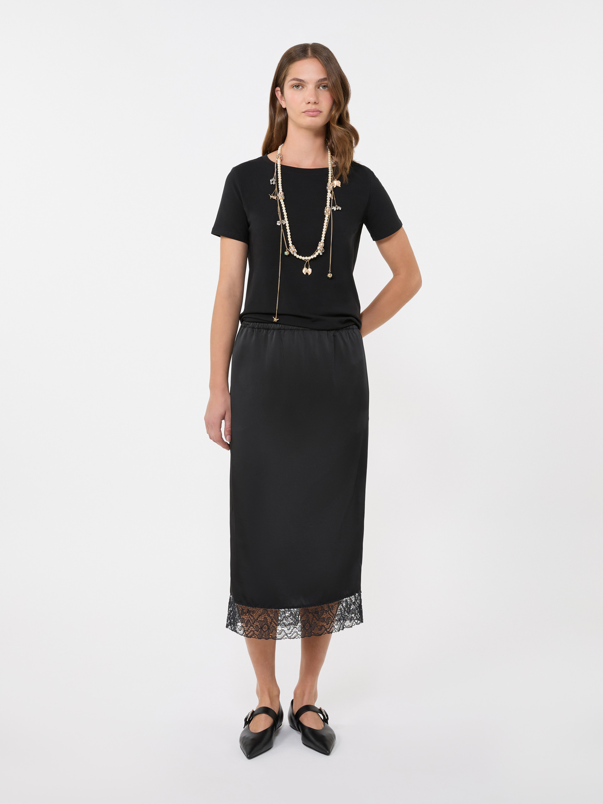 Basic cotton jersey T-shirt - BLACK - Weekend Max Mara