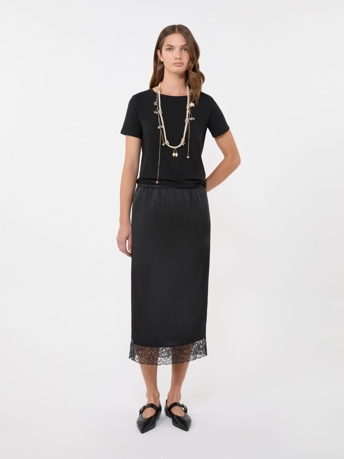 Basic cotton jersey T-shirt - BLACK - Weekend