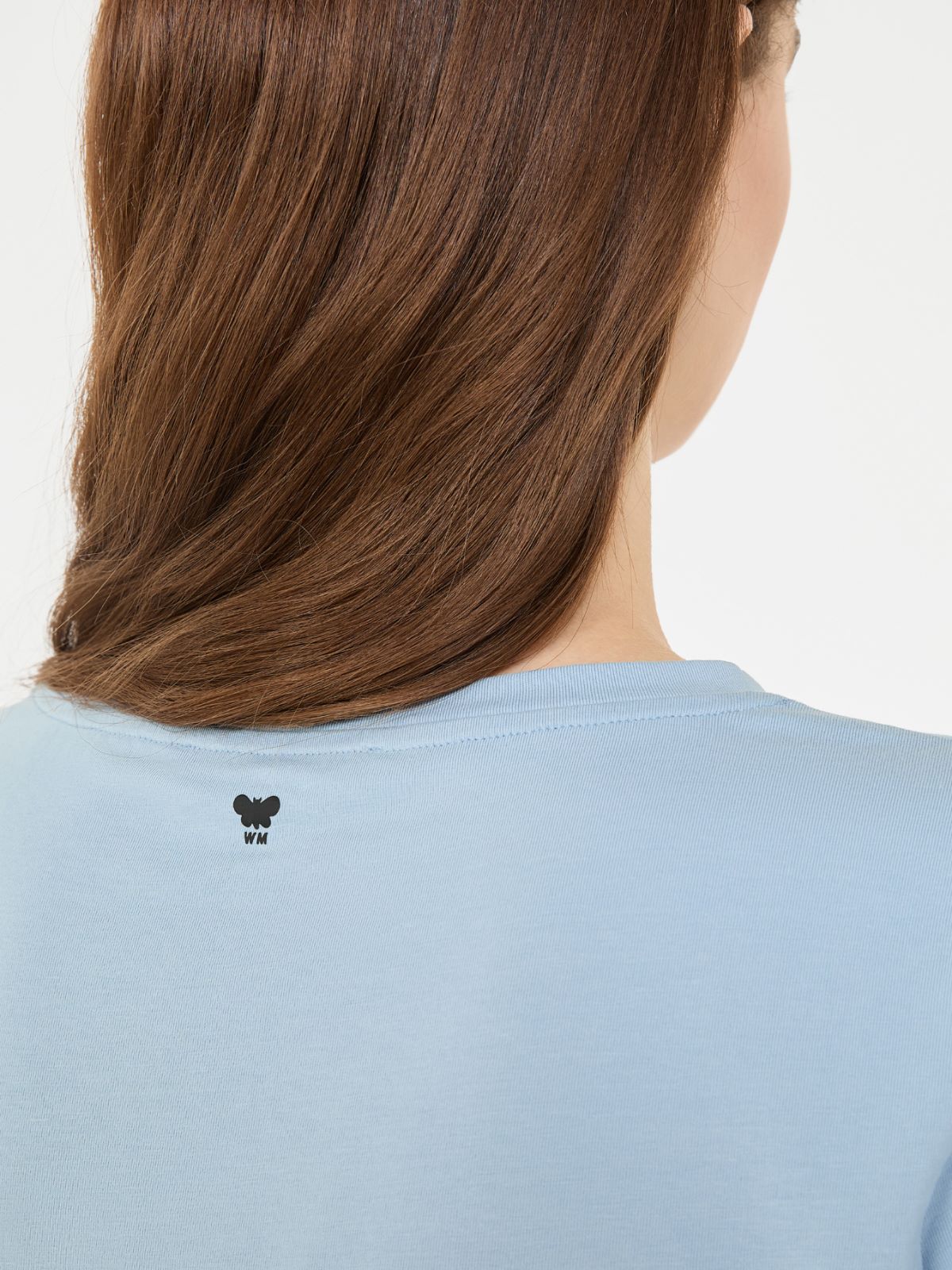 Basic cotton jersey T-shirt - LIGHT BLUE - Weekend - 5