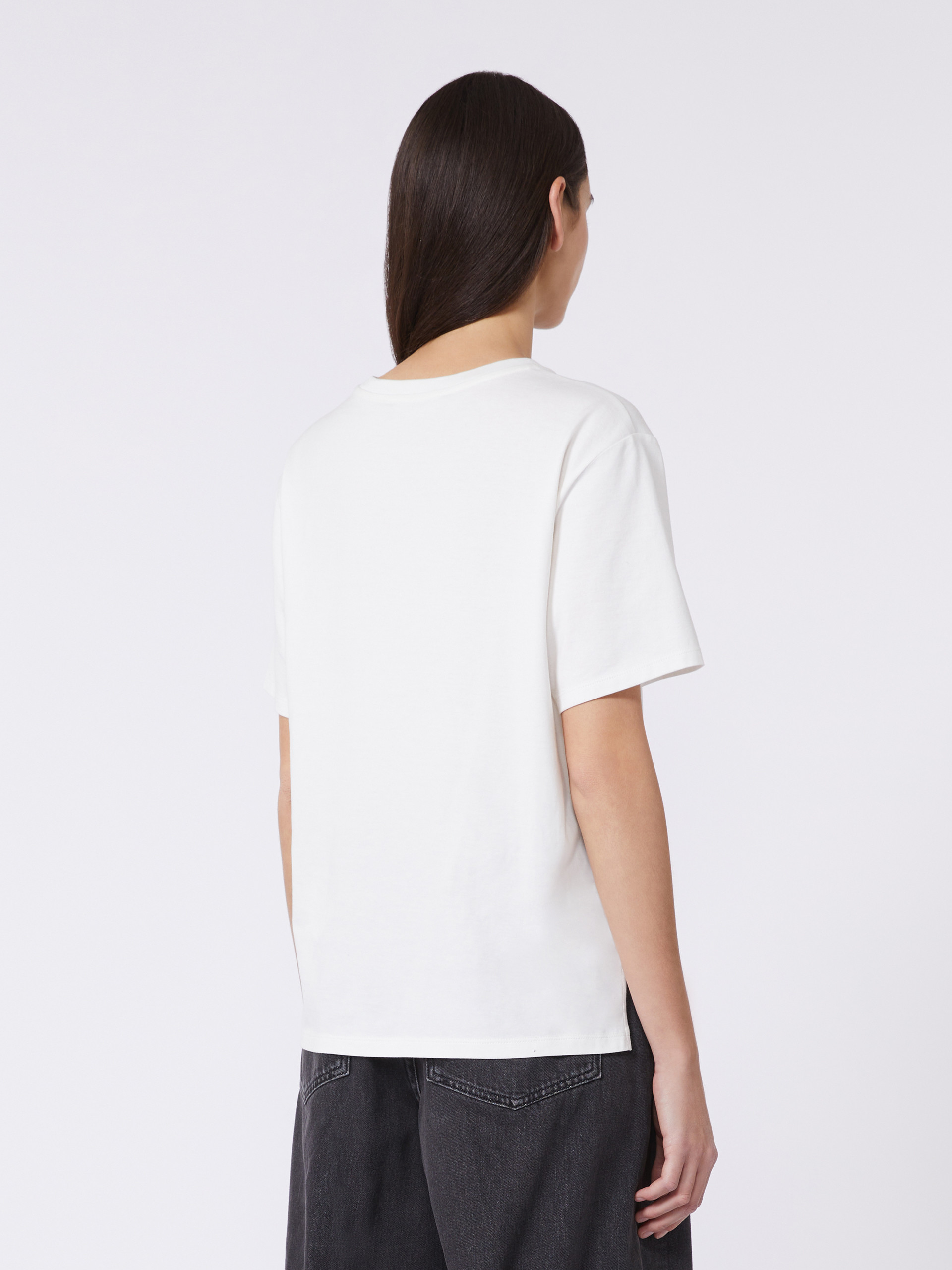Cotton basic T-shirt - OPTICAL WHITE - Weekend Max Mara - 3