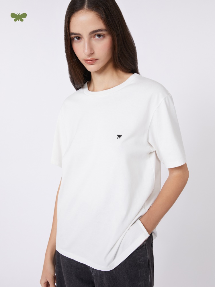 Cotton basic T-shirt - OPTICAL WHITE - Weekend