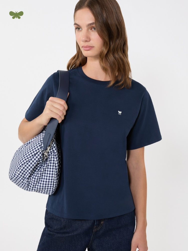 Cotton basic T-shirt - NAVY - Weekend