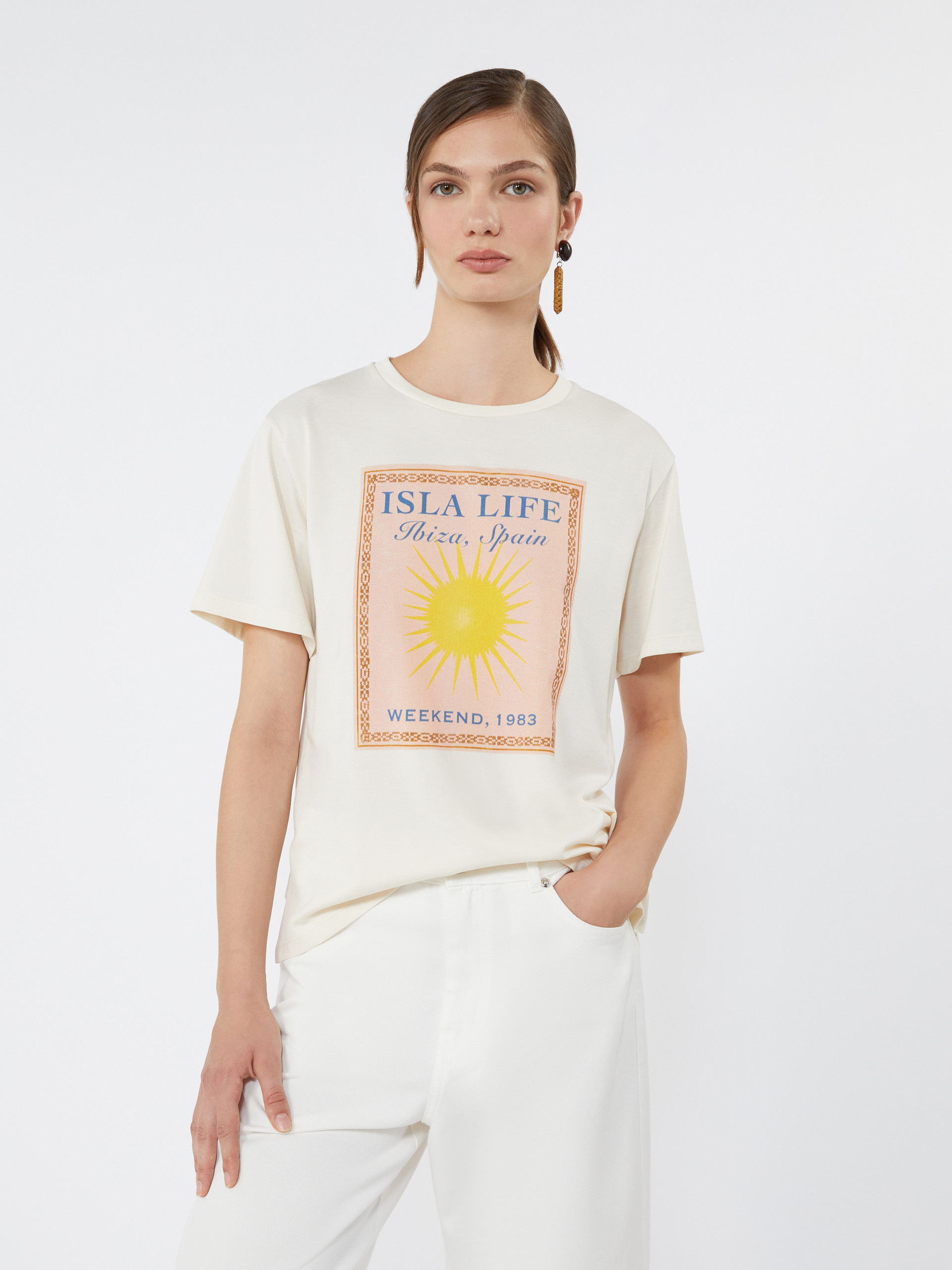 Cotton jersey T-shirt - ECRU - Weekend Max Mara - 4