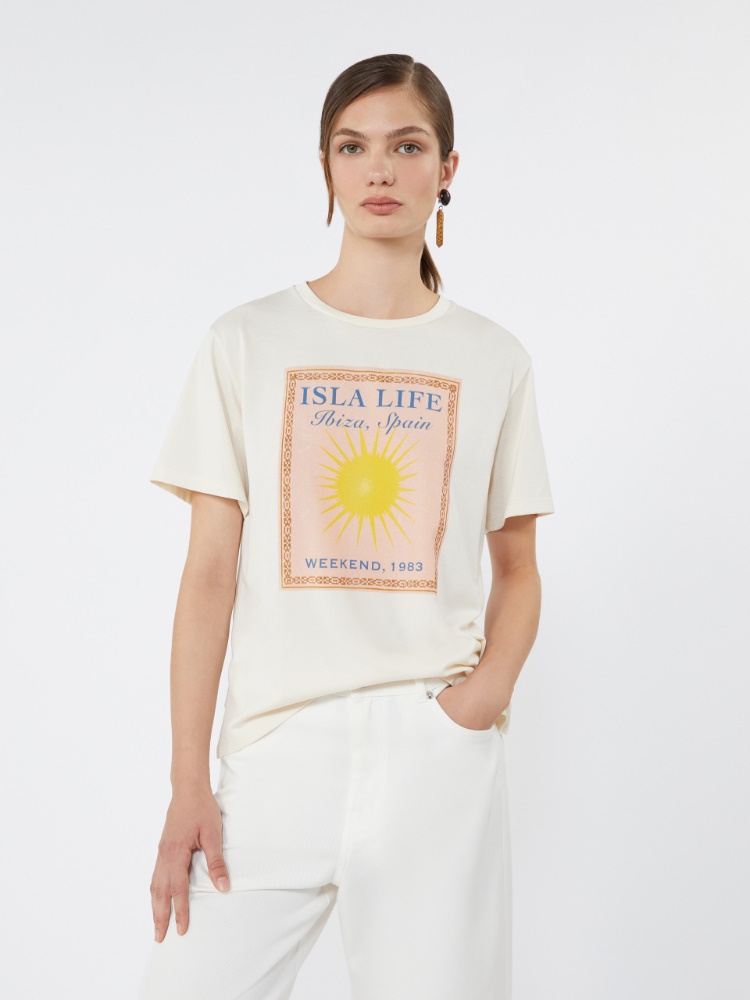 Cotton jersey T-shirt - ECRU - Weekend