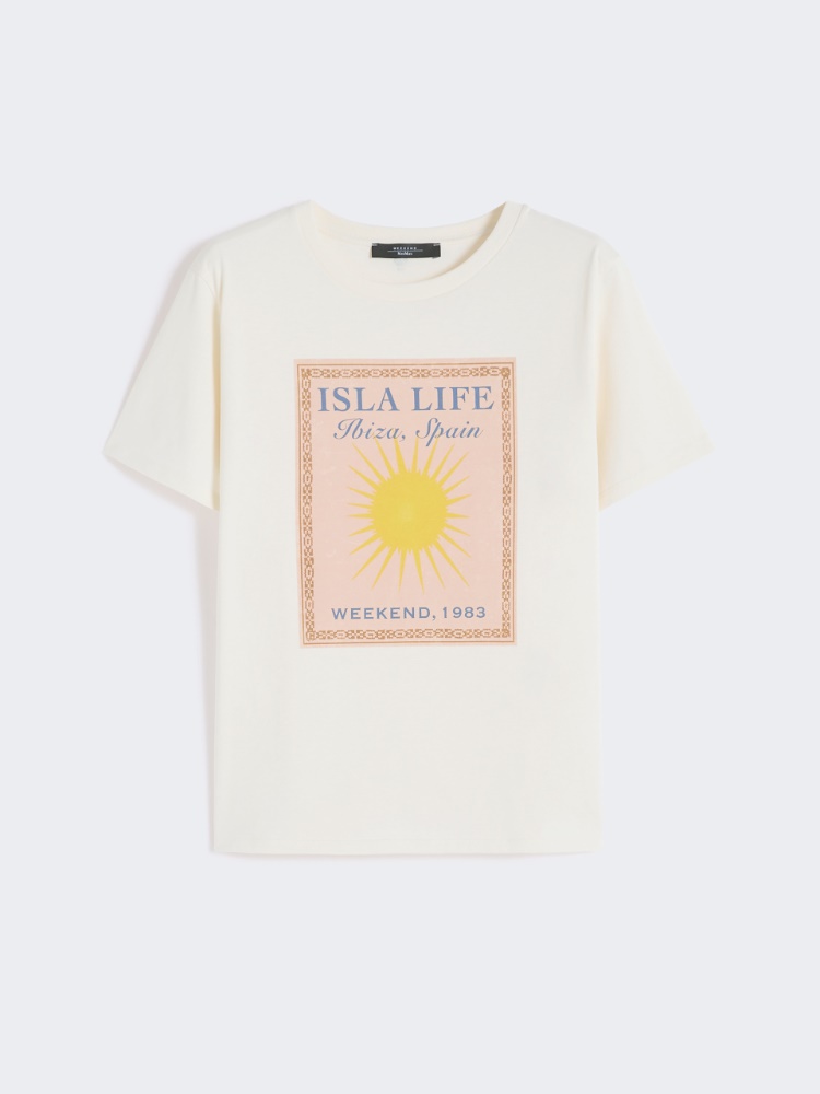 Cotton jersey T-shirt - ECRU - Weekend - 2