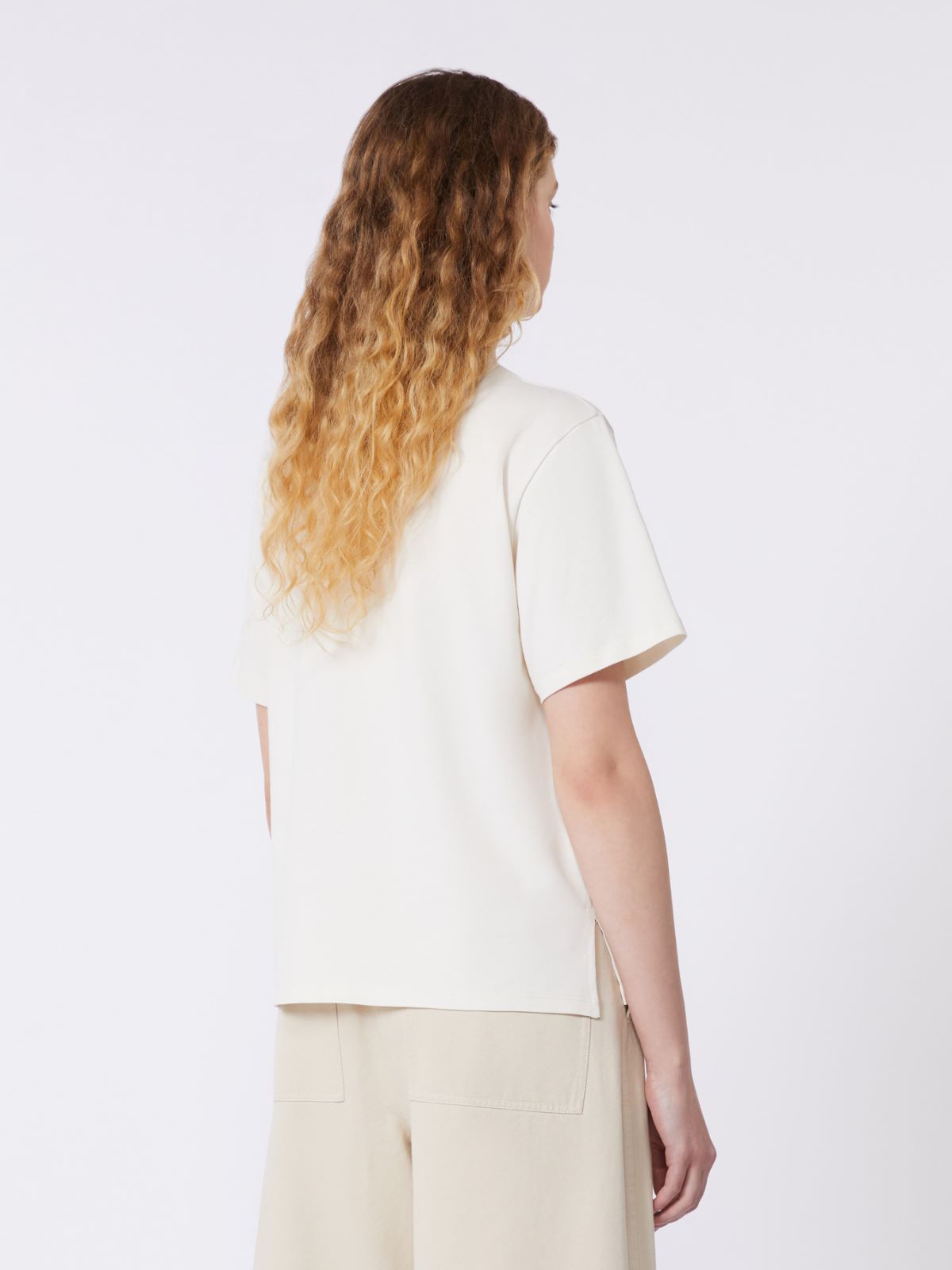 Print and embroidery-adorned cotton T-shirt - Weekend Max Mara - 3