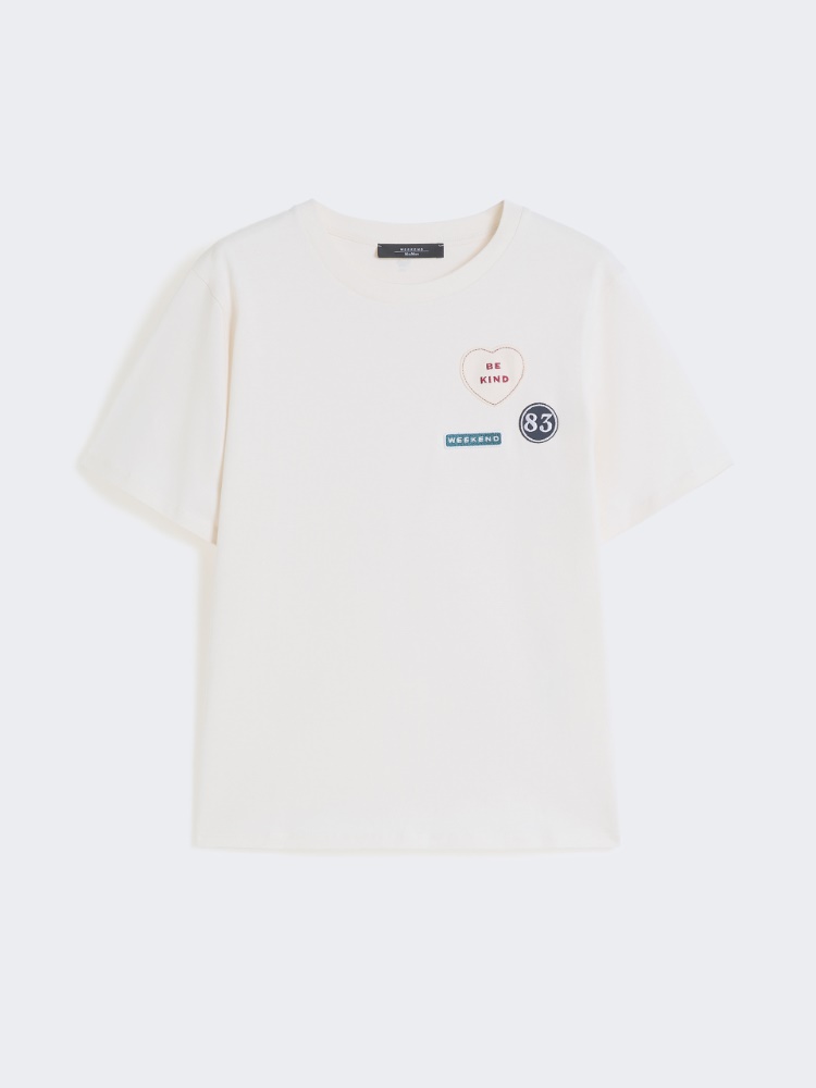 Print and embroidery-adorned cotton T-shirt - Weekend Max Mara - 2