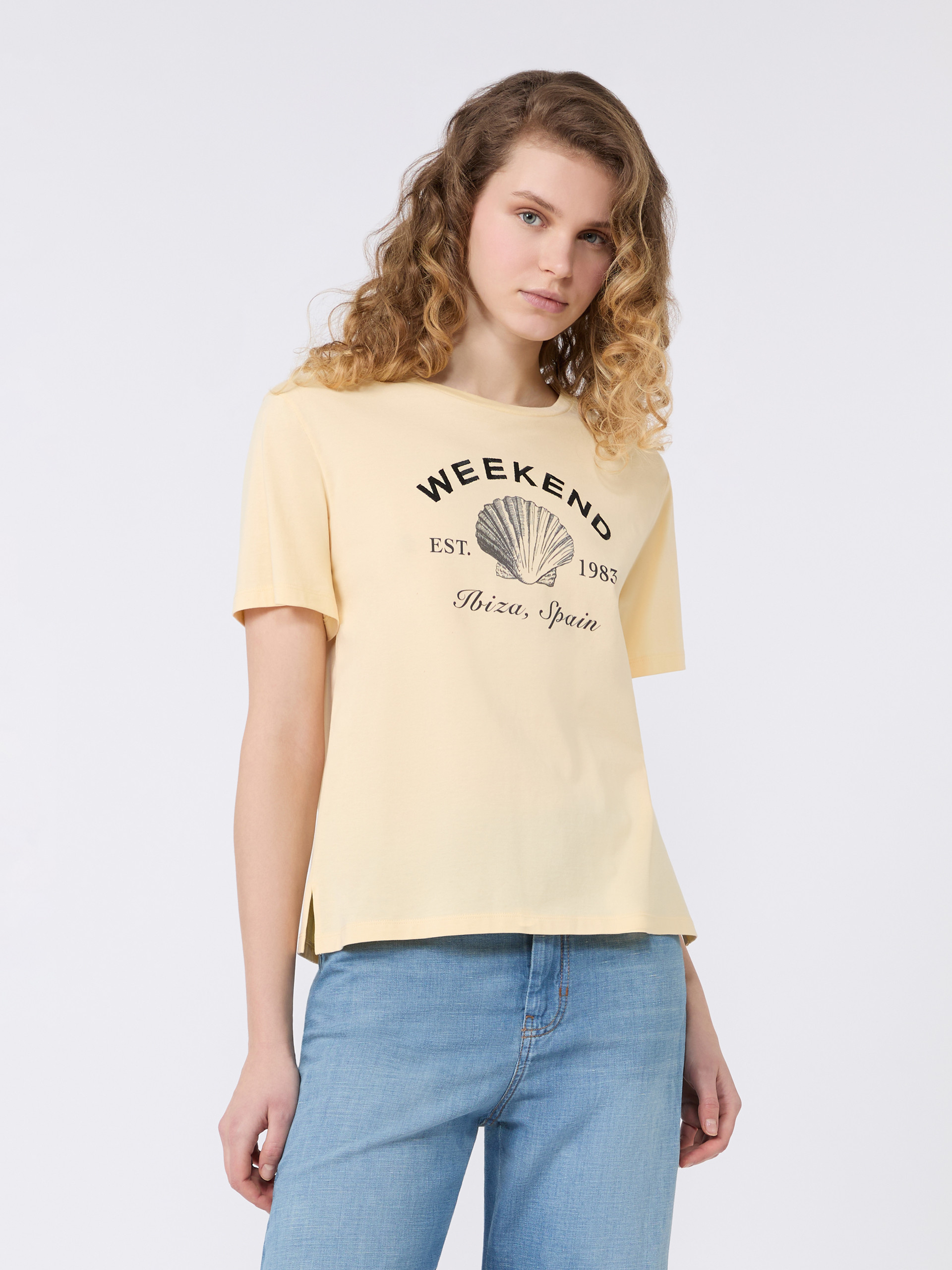 Jersey T-shirt with graphics - LIGHT YELLOW - Weekend Max Mara - 2