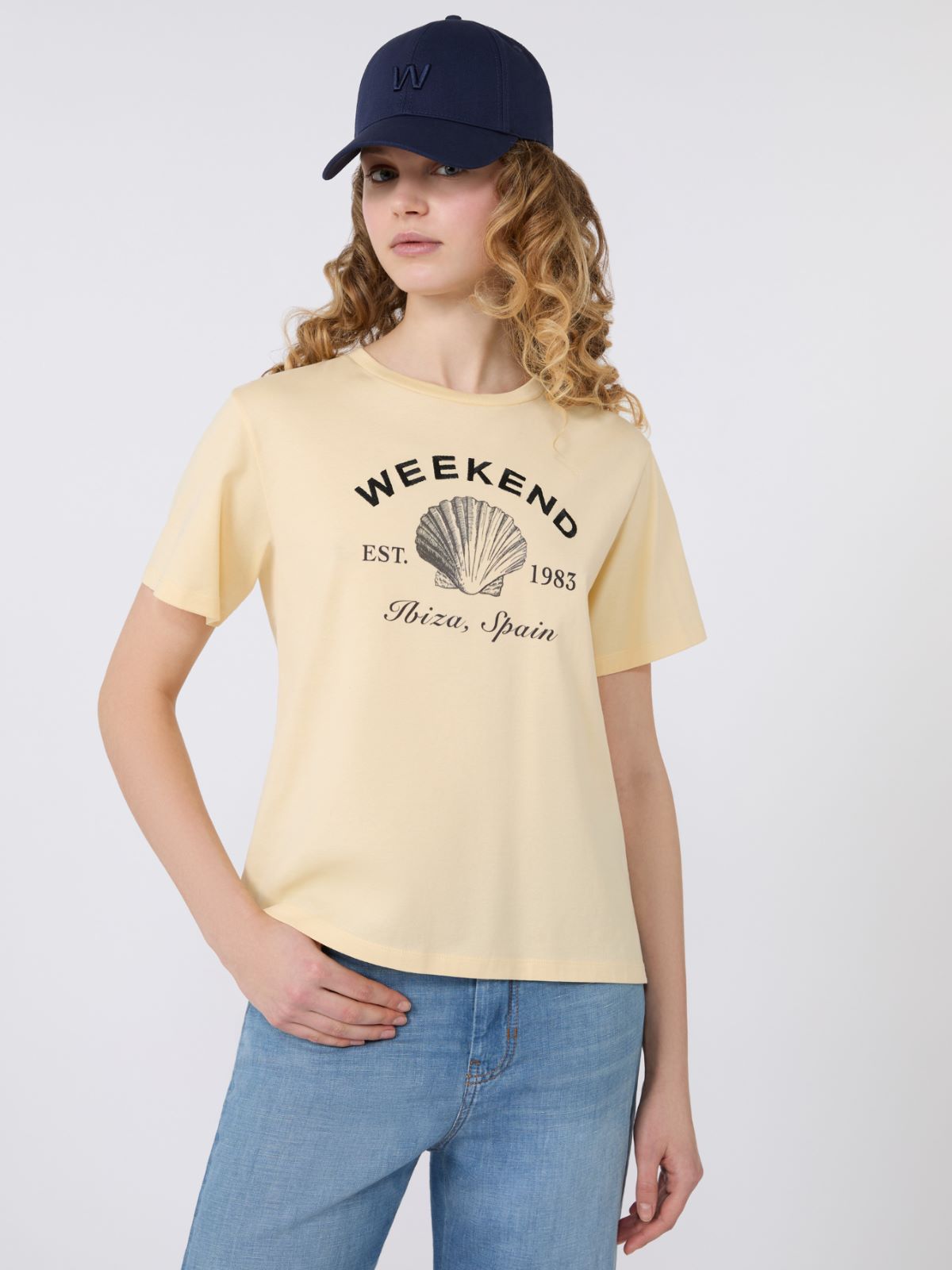 Jersey T-shirt with graphics - LIGHT YELLOW - Weekend - 4