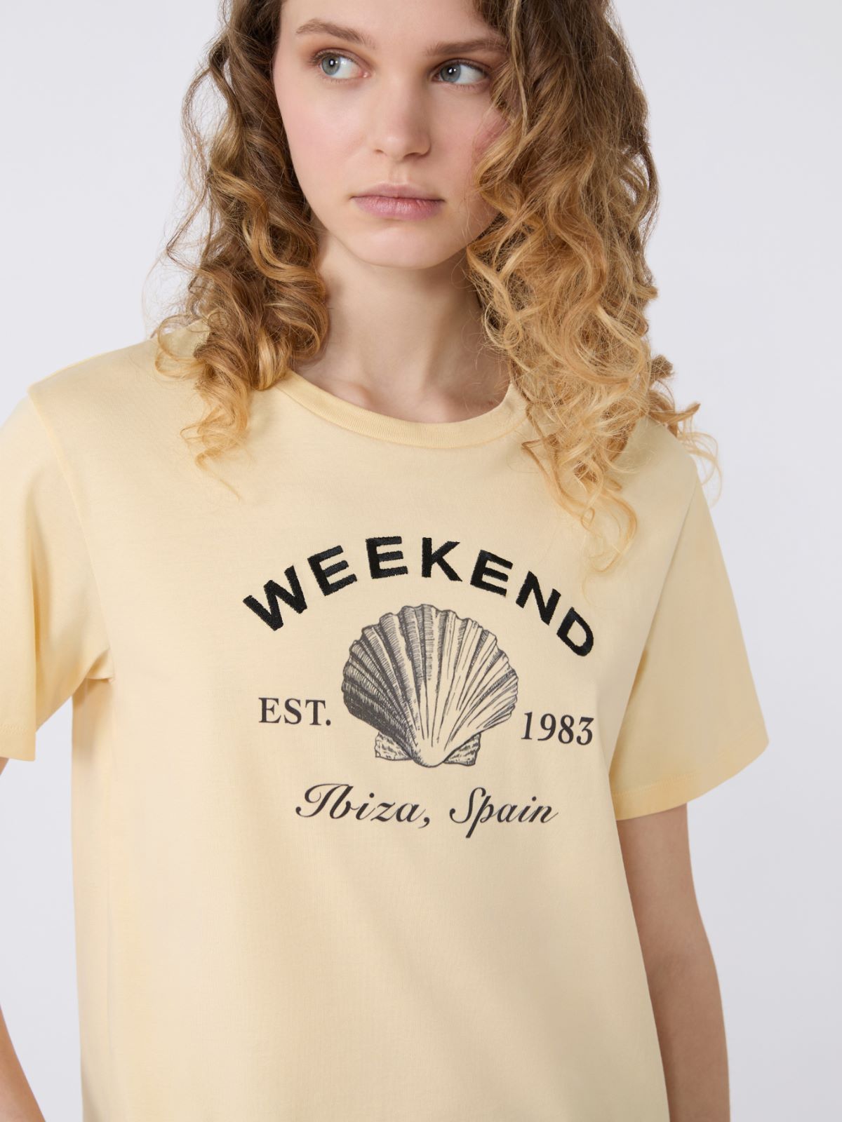 Jersey T-shirt with graphics - LIGHT YELLOW - Weekend - 5