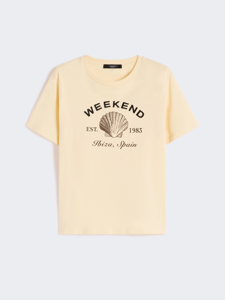 Jersey T-shirt with graphics - LIGHT YELLOW - Weekend