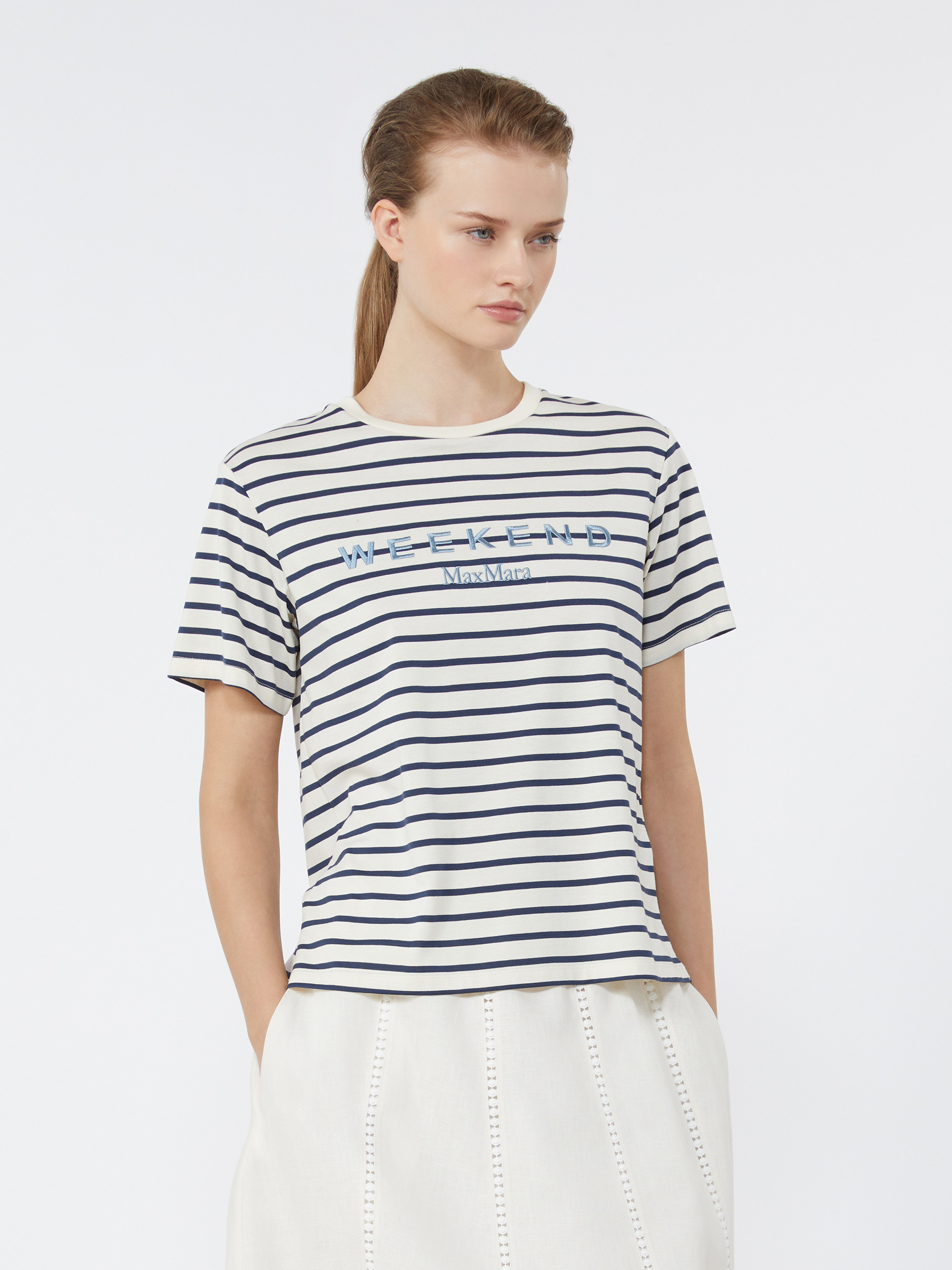 Jersey T-shirt with graphics - NAVY - Weekend Max Mara - 4