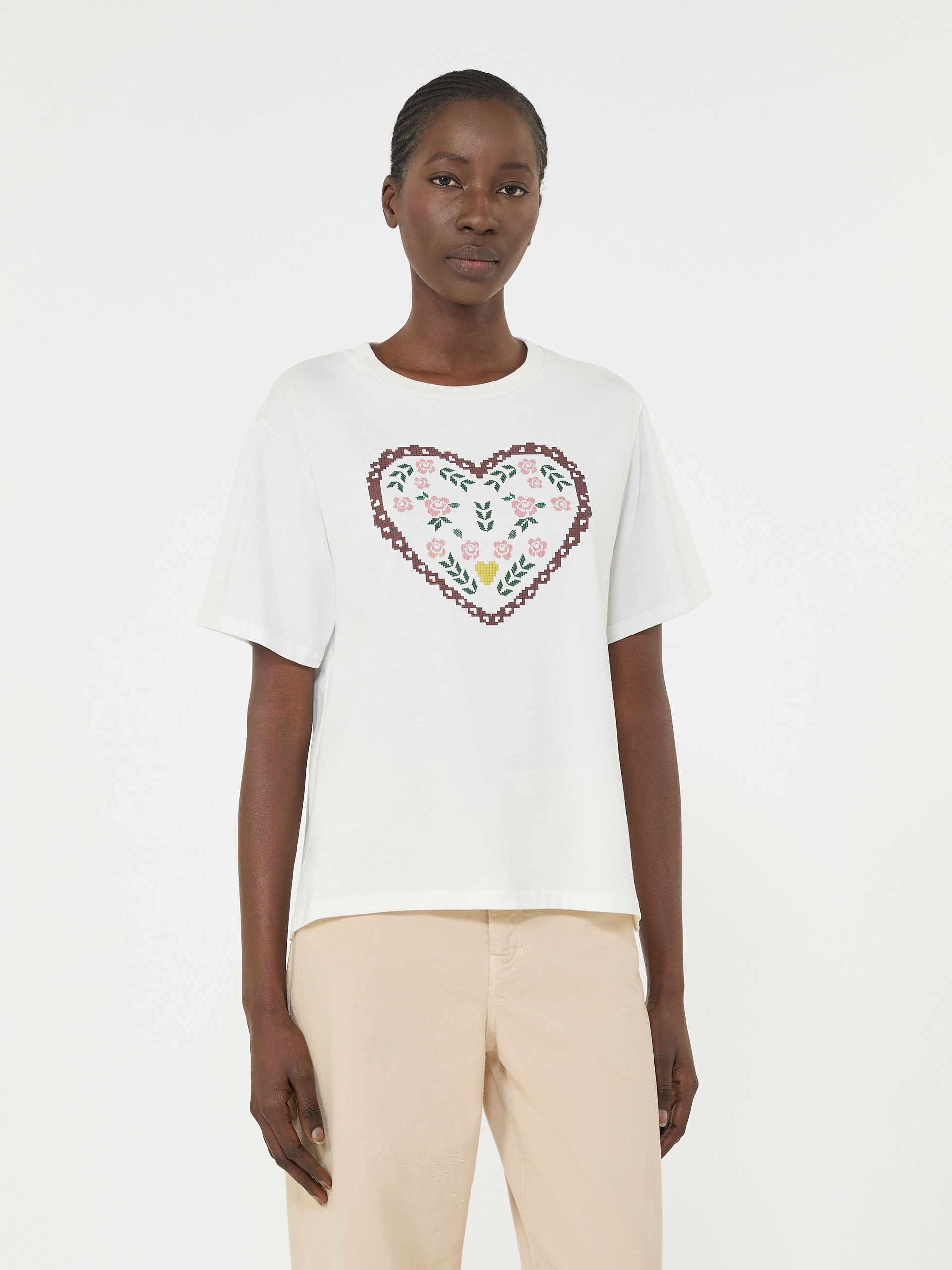 Cotton T-shirt with graphic print - WHITE - Weekend Max Mara - 2