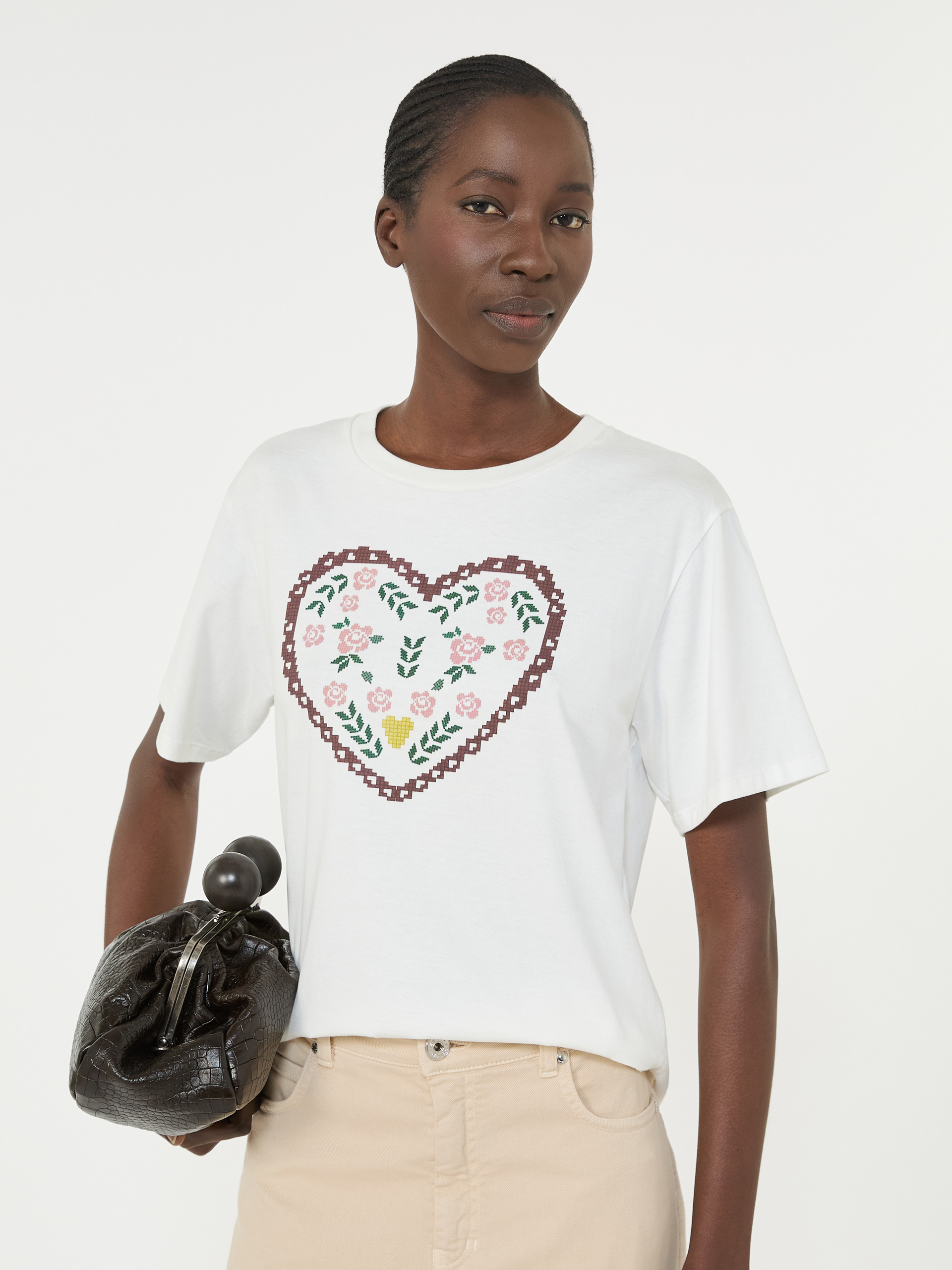 Cotton T-shirt with graphic print - WHITE - Weekend Max Mara - 4