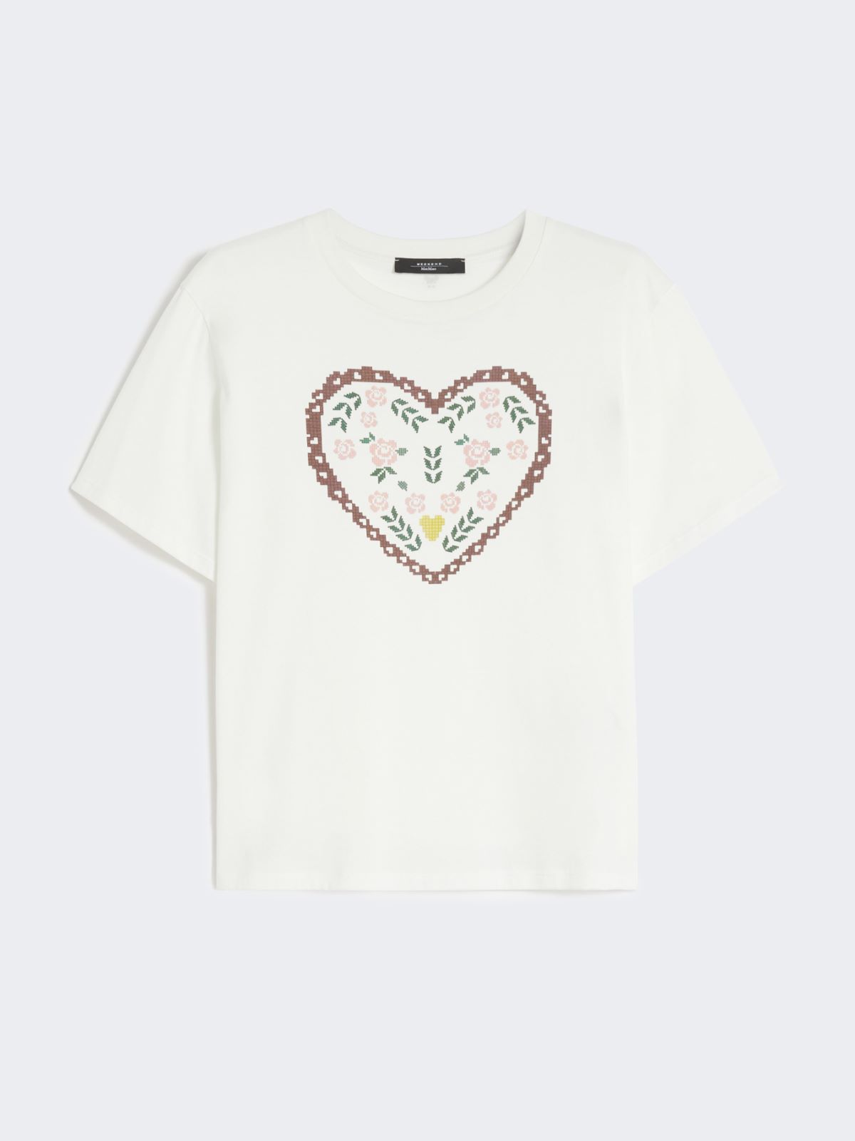 Cotton T-shirt with graphic print - WHITE - Weekend - 7