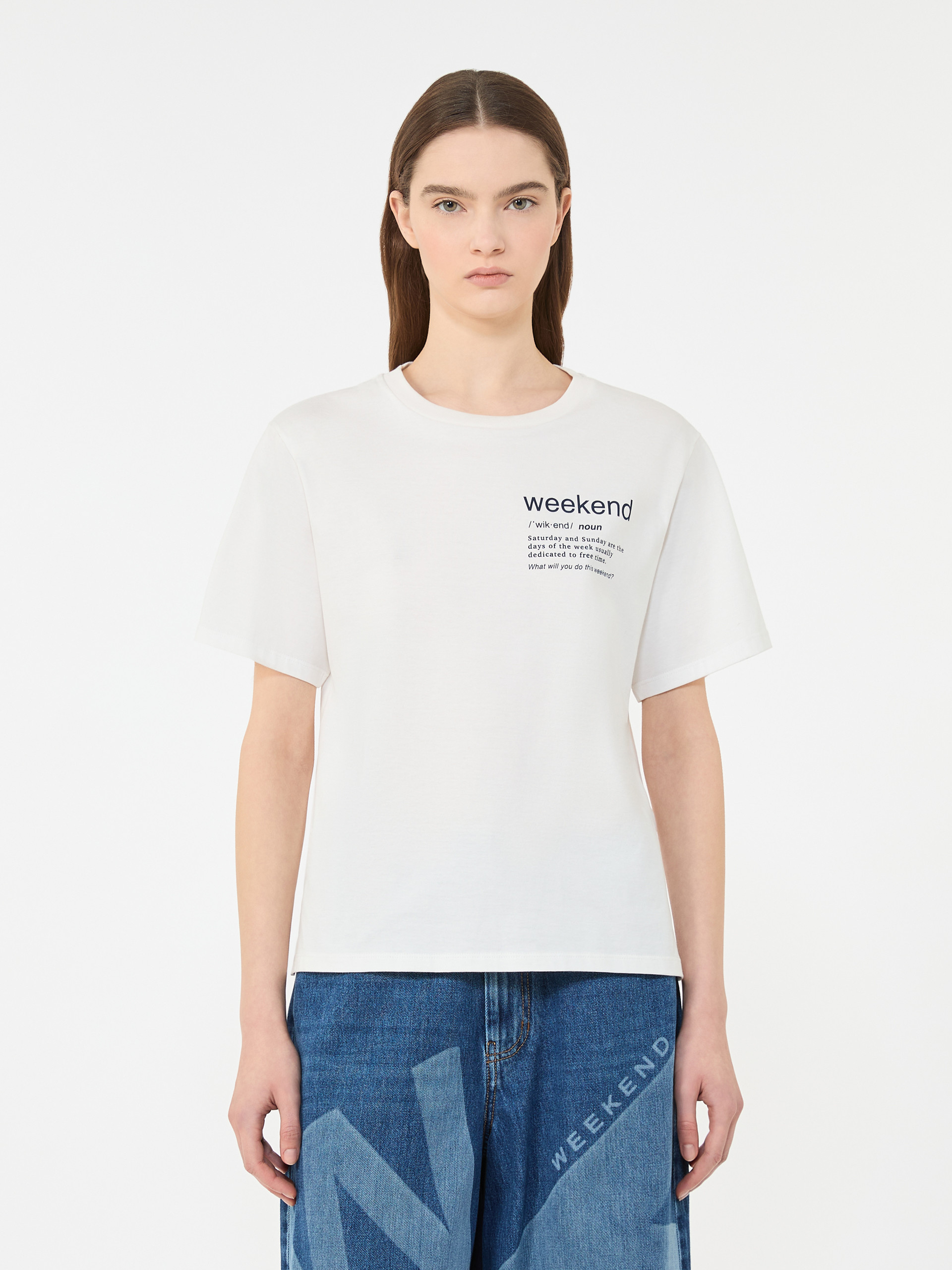 Cotton T-shirt with graphic print - WHITE - Weekend Max Mara - 2