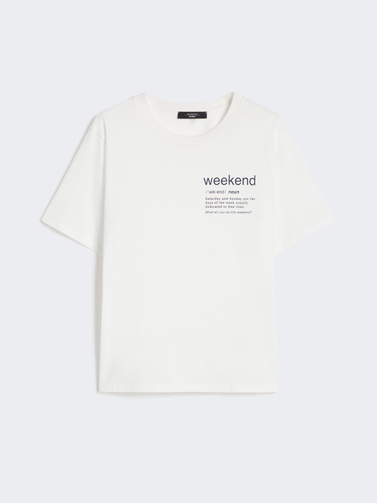 Cotton T-shirt with graphic print - WHITE - Weekend - 7