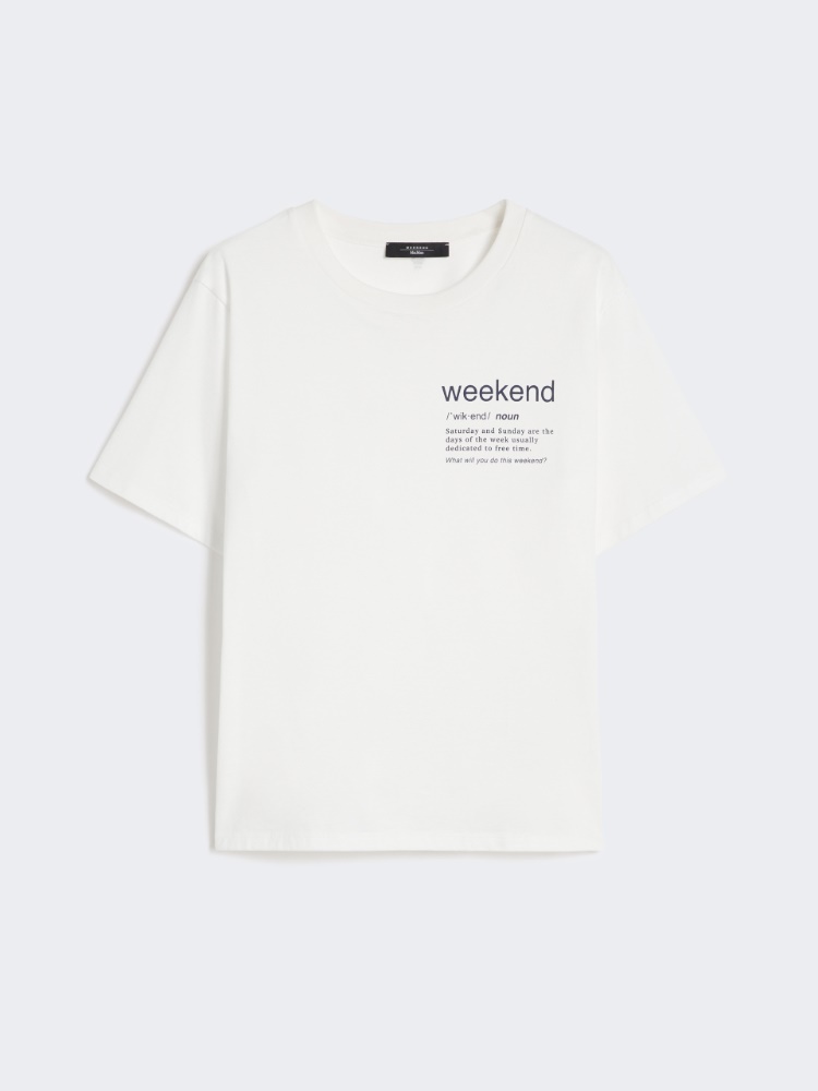 Cotton T-shirt with graphic print - WHITE - Weekend - 2
