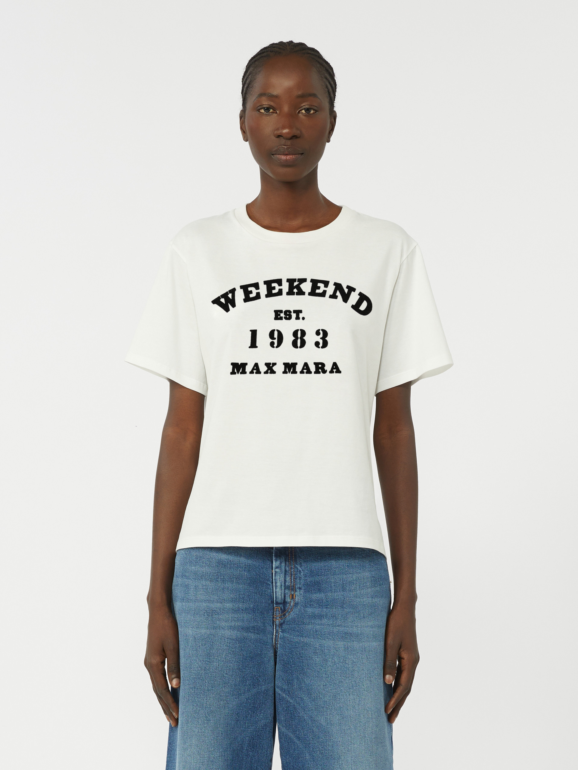 Cotton T-shirt with graphic print - WHITE - Weekend Max Mara - 2