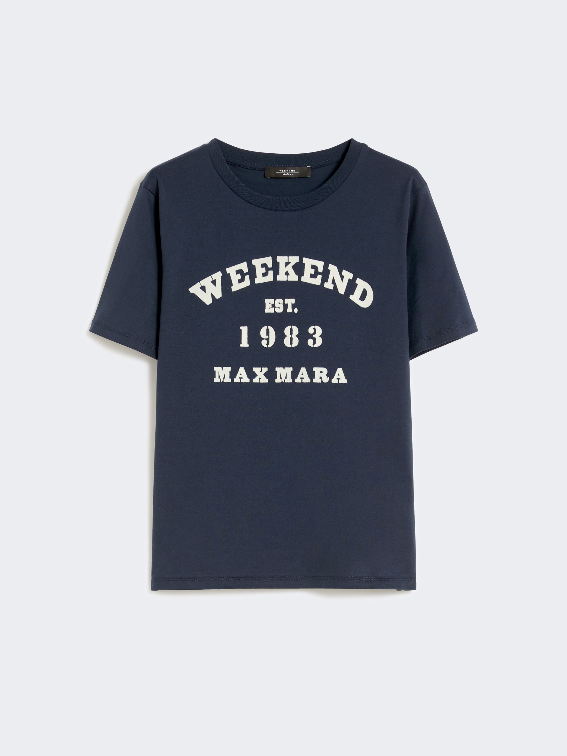 Cotton T-shirt with graphic print - NAVY - Weekend Max Mara - 7