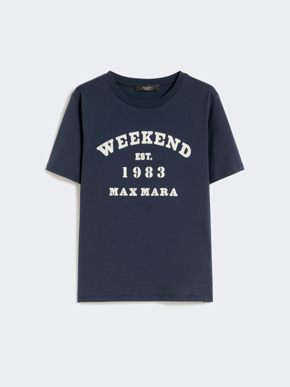 Cotton T-shirt with graphic print - NAVY - Weekend - 7