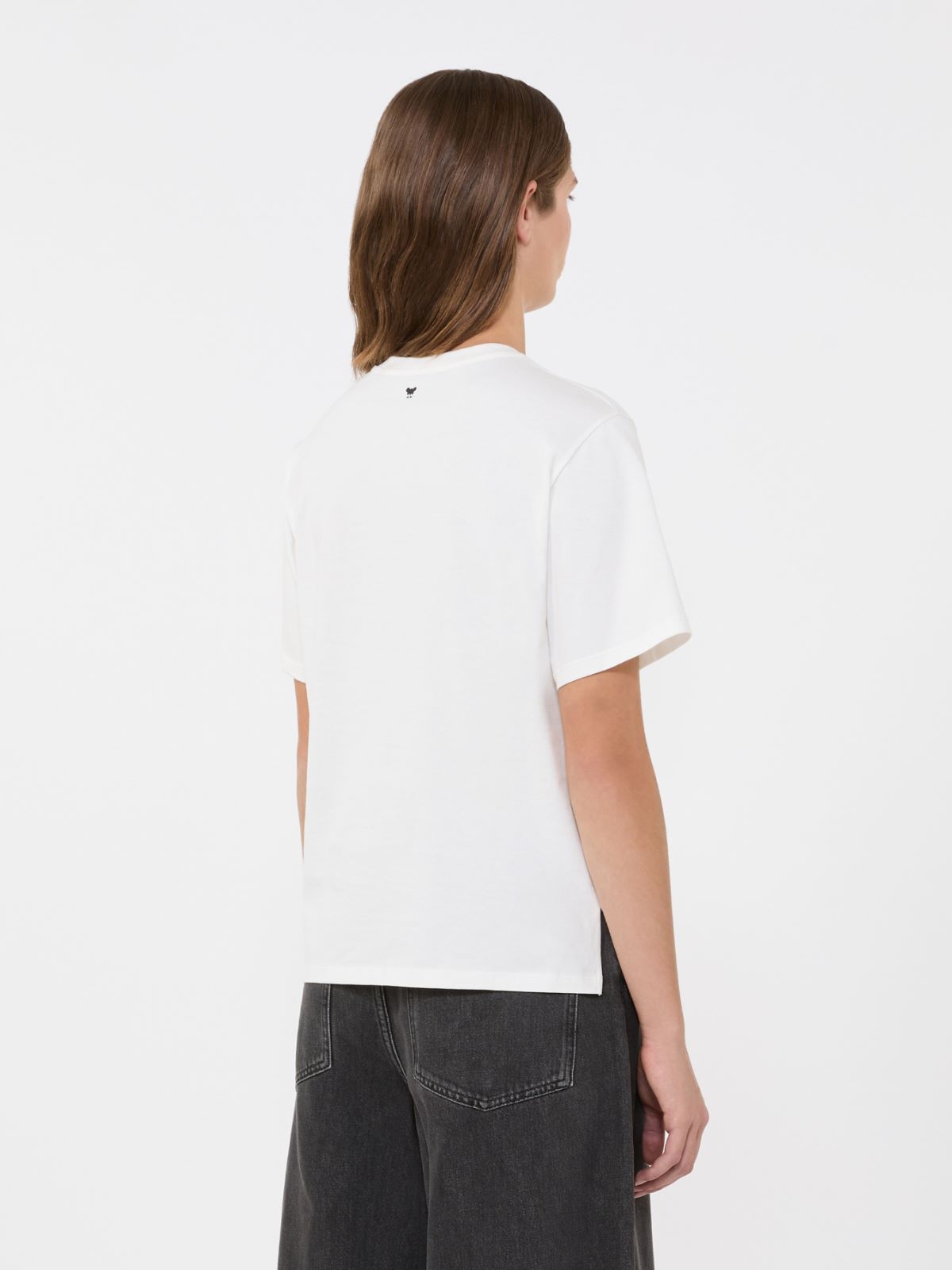 Print and embroidery-adorned jersey T-shirt - WHITE - Weekend - 3