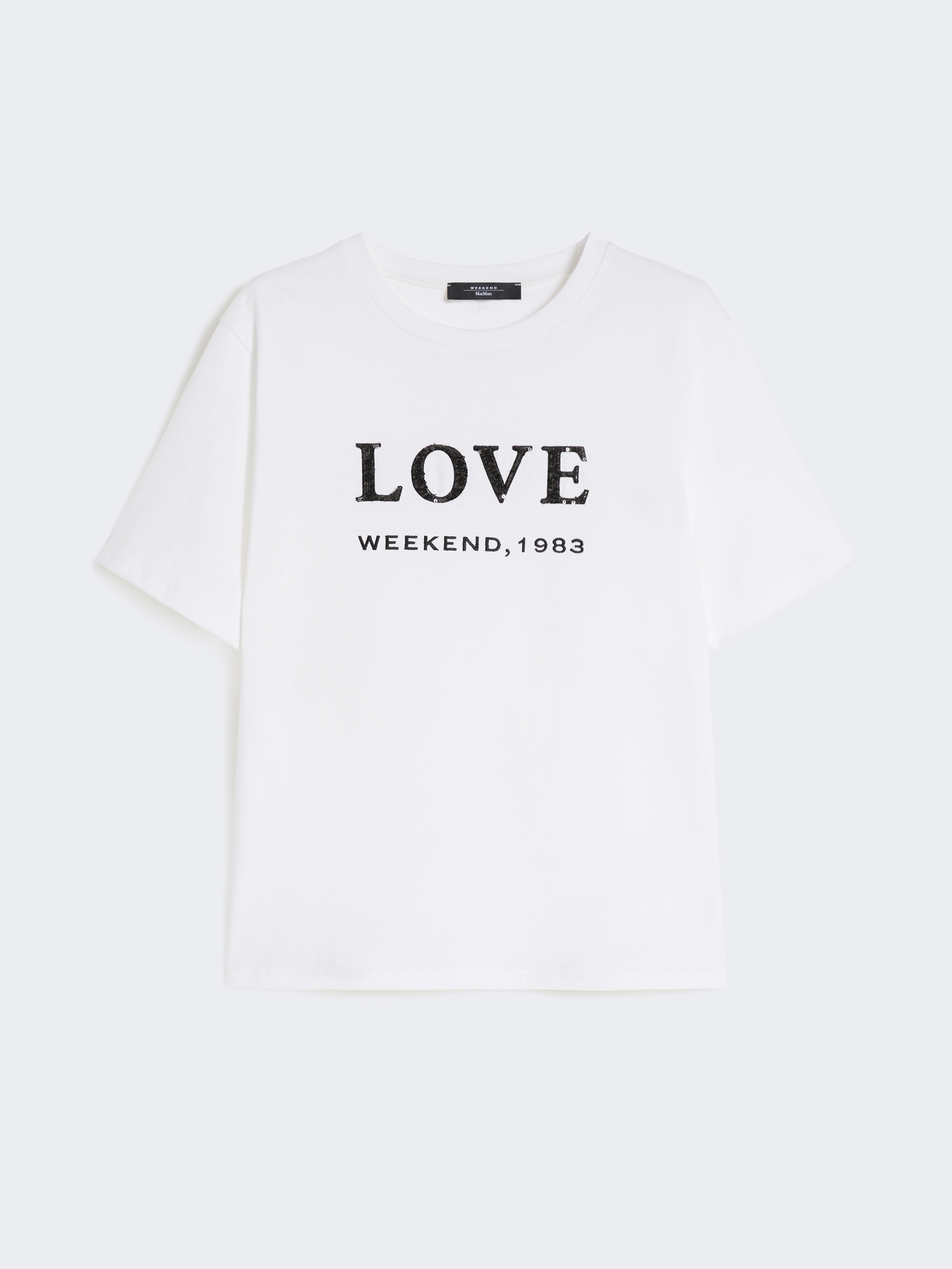 Print and embroidery-adorned jersey T-shirt - WHITE - Weekend Max Mara - 5